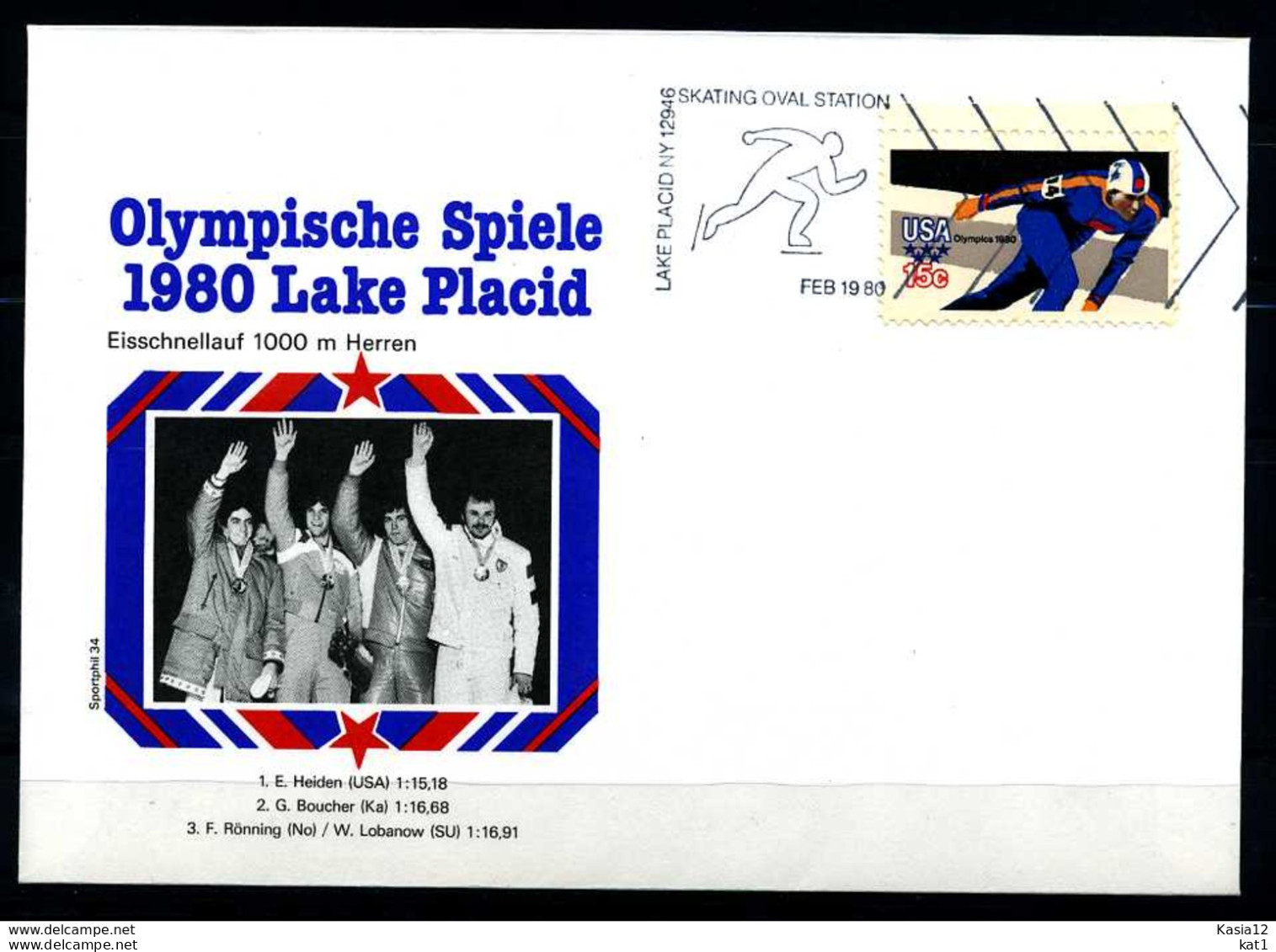 E07627)Olympia 80 Sonderbeleg Lace Placid 1980 - Invierno 1980: Lake Placid