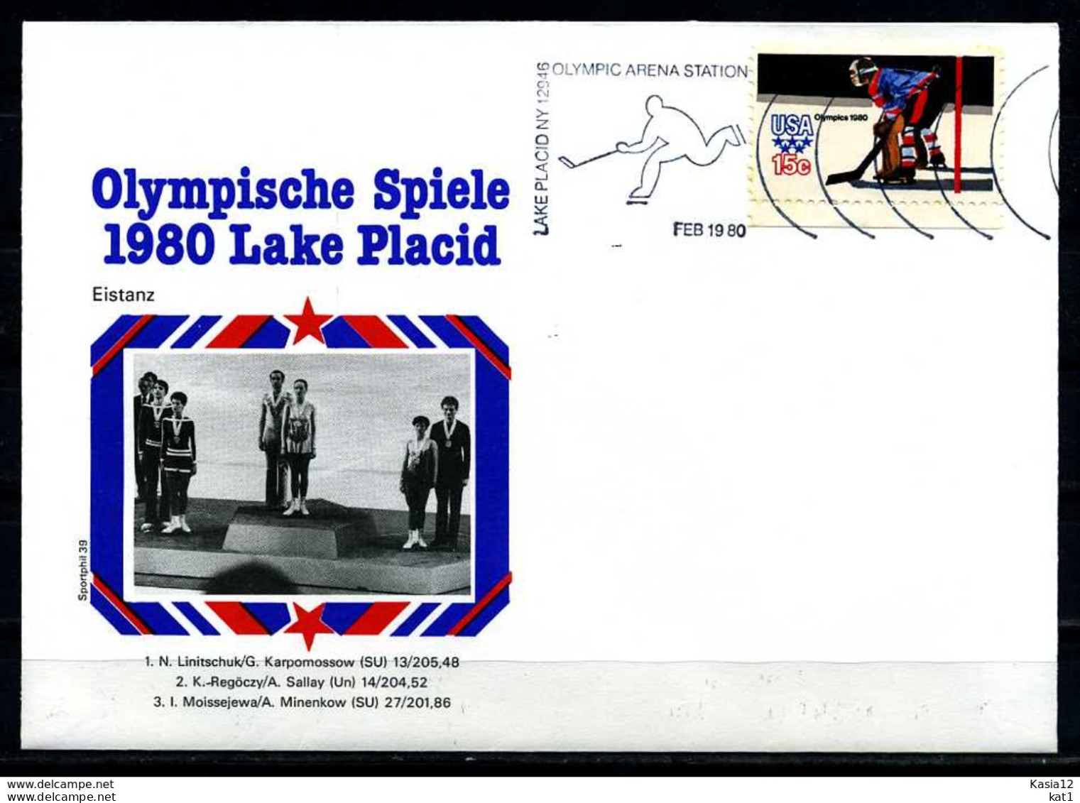 E07628)Olympia 80 Sonderbeleg Lace Placid 1980 - Hiver 1980: Lake Placid