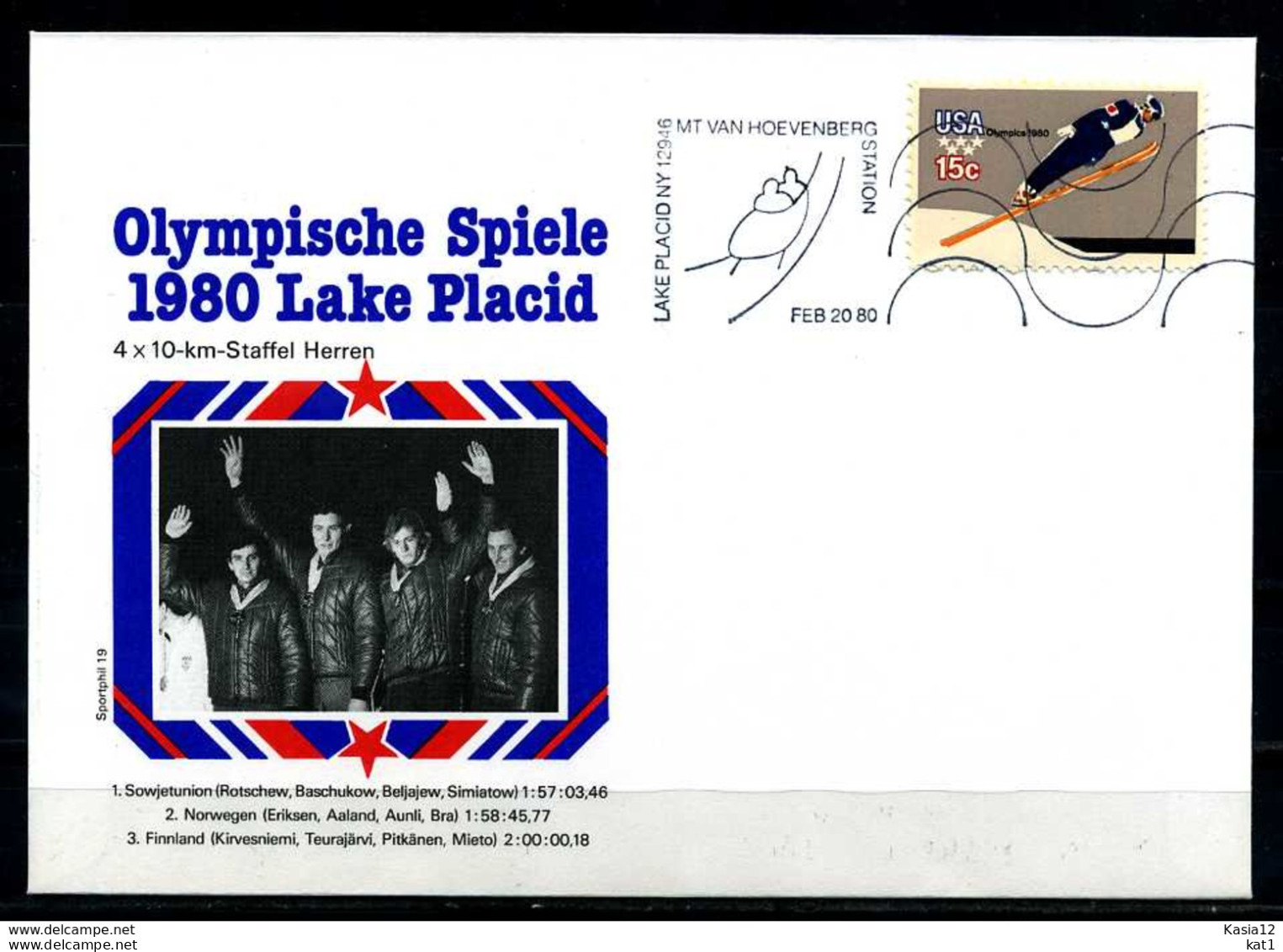 E07629)Olympia 80 Sonderbeleg Lace Placid 1980 - Hiver 1980: Lake Placid