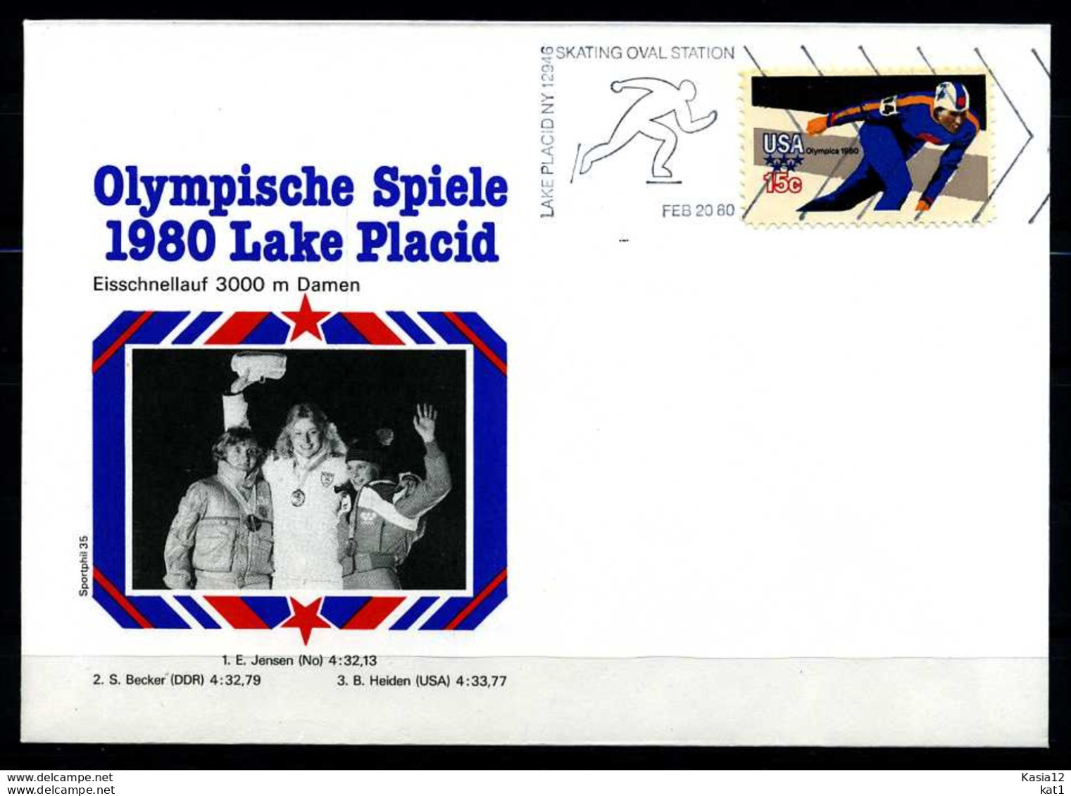 E07630)Olympia 80 Sonderbeleg Lace Placid 1980 - Invierno 1980: Lake Placid