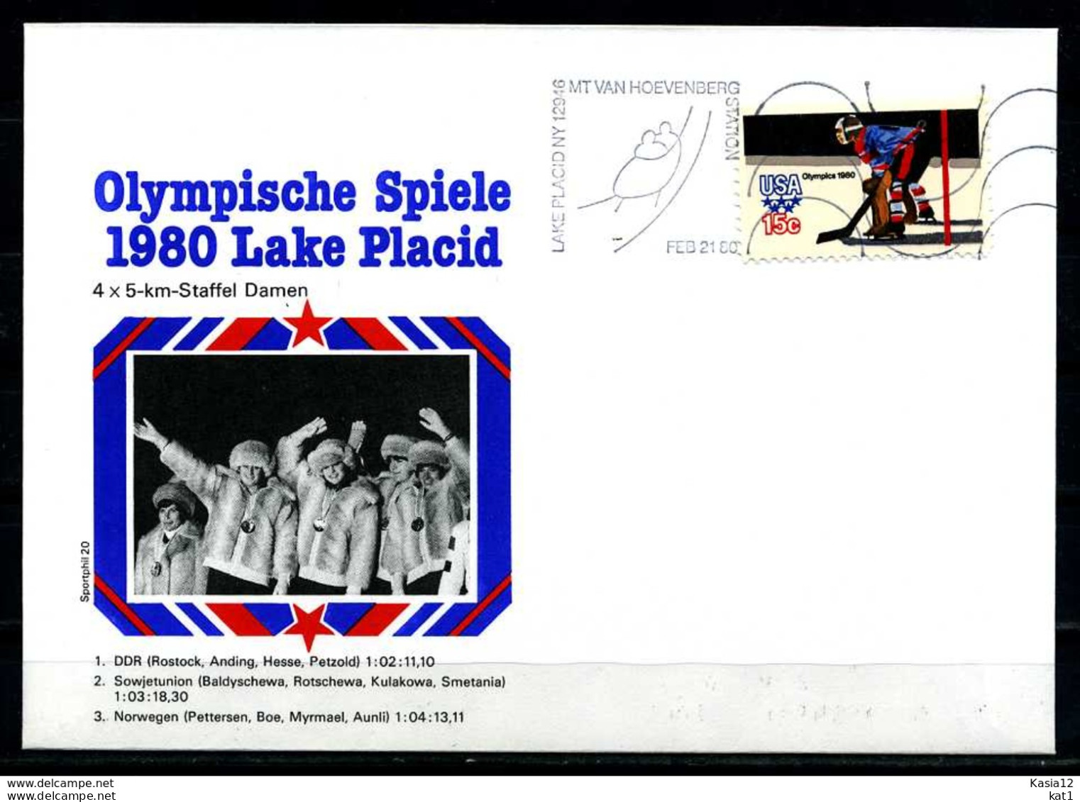 E07632)Olympia 80 Sonderbeleg Lace Placid 1980 - Invierno 1980: Lake Placid