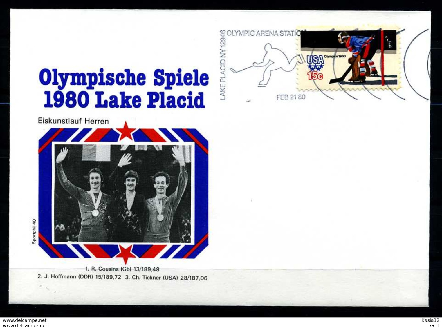 E07634)Olympia 80 Sonderbeleg Lace Placid 1980 - Hiver 1980: Lake Placid