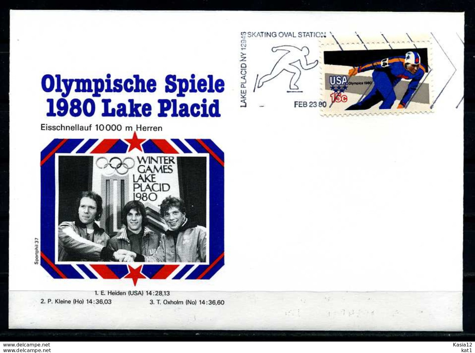 E07640)Olympia 80 Sonderbeleg Lace Placid 1980 - Hiver 1980: Lake Placid