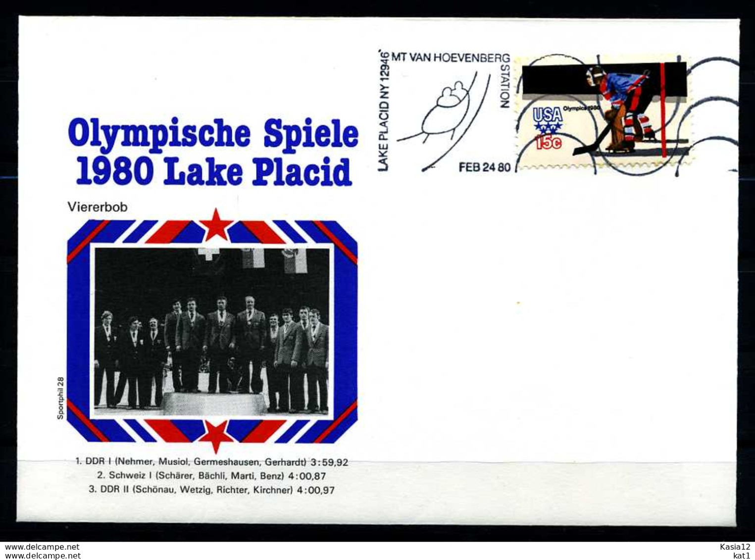 E07642)Olympia 80 Sonderbeleg Lace Placid 1980 - Invierno 1980: Lake Placid