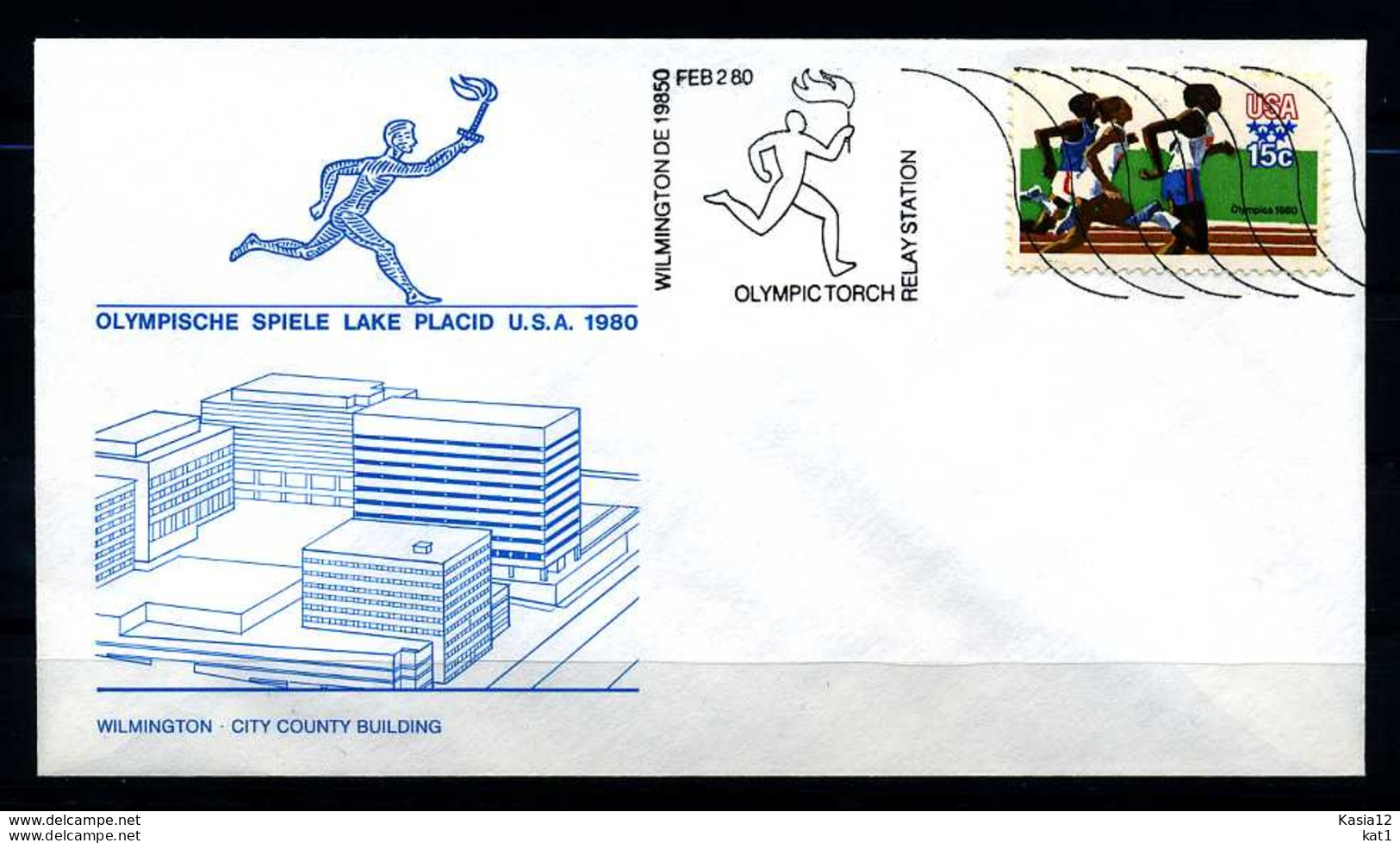 E07651)Olympia 80 Sonderbeleg Lace Placid 1980 - Hiver 1980: Lake Placid