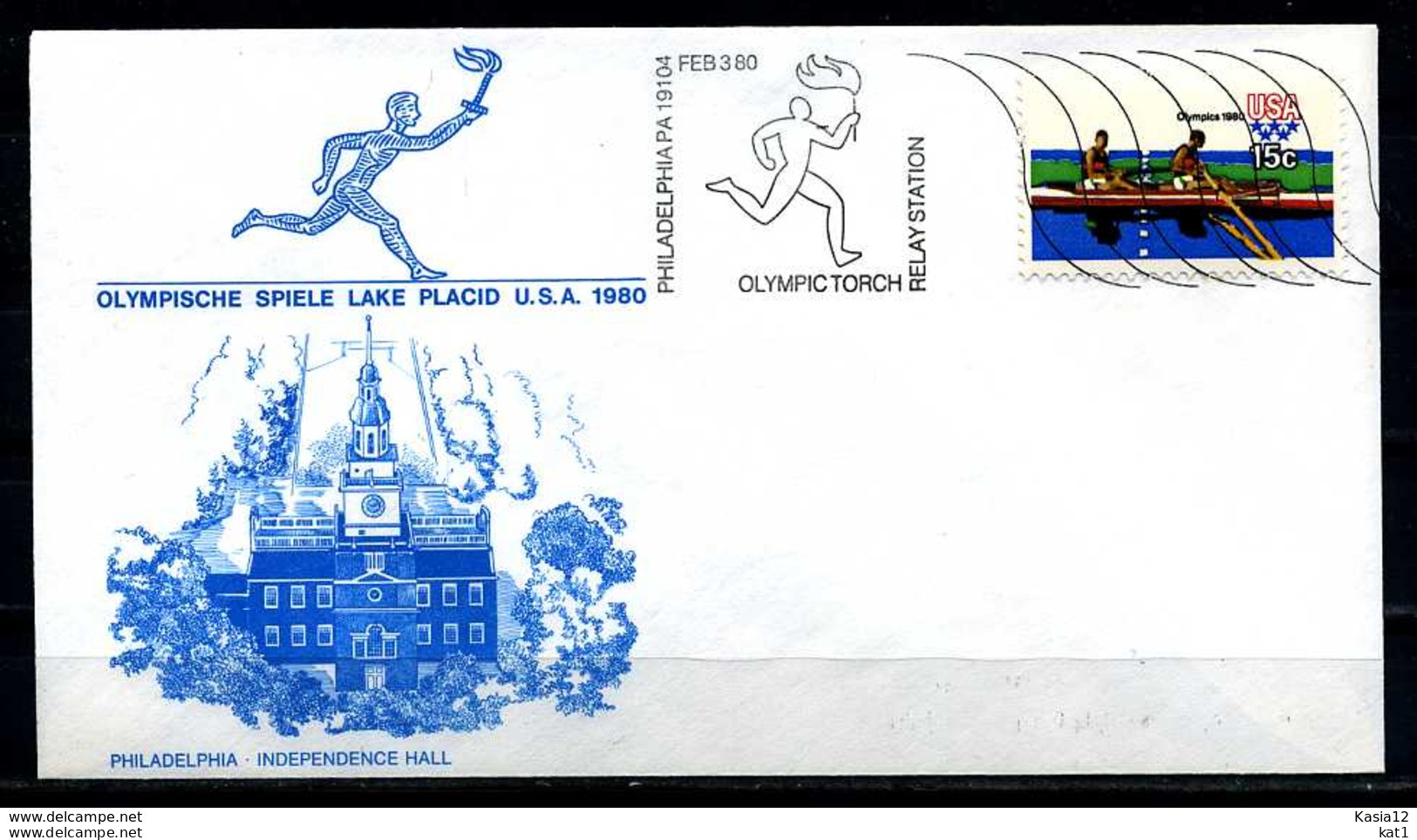 E07652)Olympia 80 Sonderbeleg Lace Placid 1980 - Invierno 1980: Lake Placid