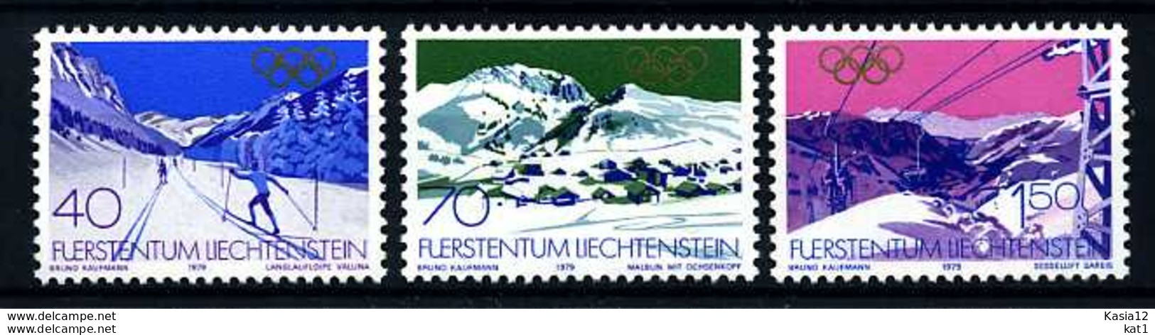 E08741)Olympia 80 Liechtenstein 735/7** - Hiver 1980: Lake Placid