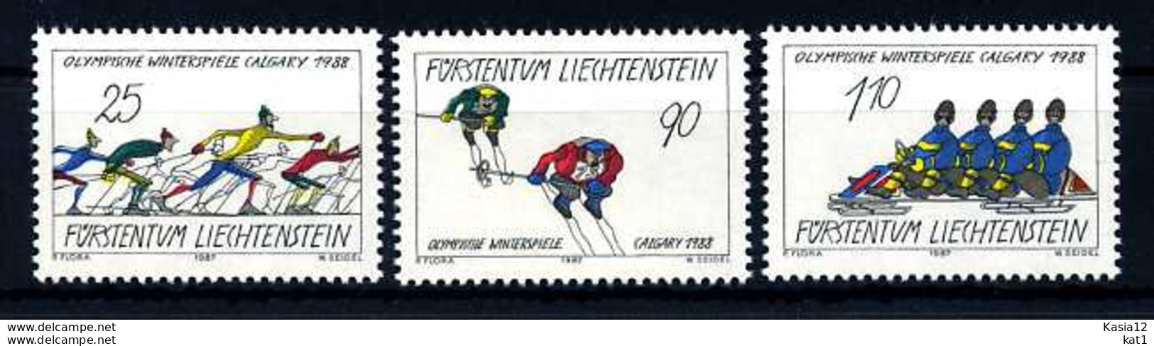 E15520)Olympia 88, Liechtenstein 934/6** - Invierno 1988: Calgary
