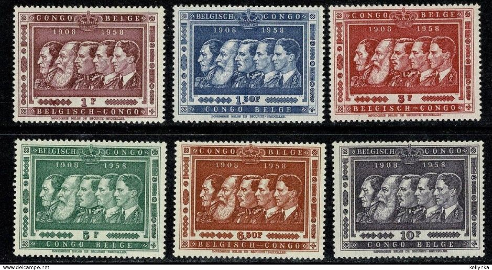 Congo Belge - 344/349 - Rois - 1958 - MNH - Unused Stamps