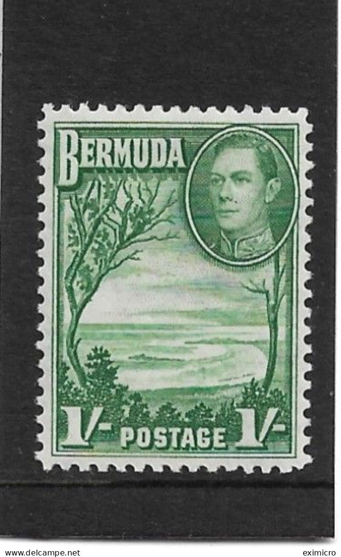 BERMUDA 1952 1s BLUISH GREEN SG 115a  MOUNTED MINT Cat £16 - Bermuda