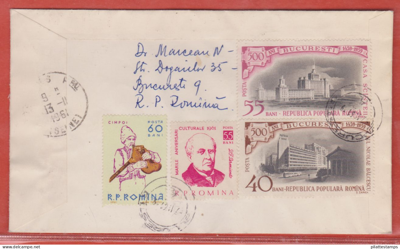 ROUMANIE LETTRE RECOMMANDEE DE 1961 DE BUCAREST POUR ASNIERES FRANCE - Storia Postale