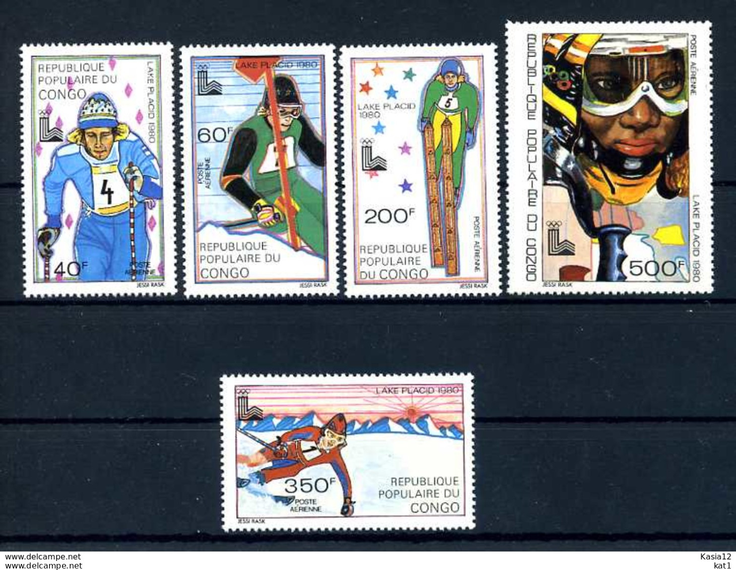 E23745)Olympia 80, Kongo Braz. 714/8** - Hiver 1980: Lake Placid