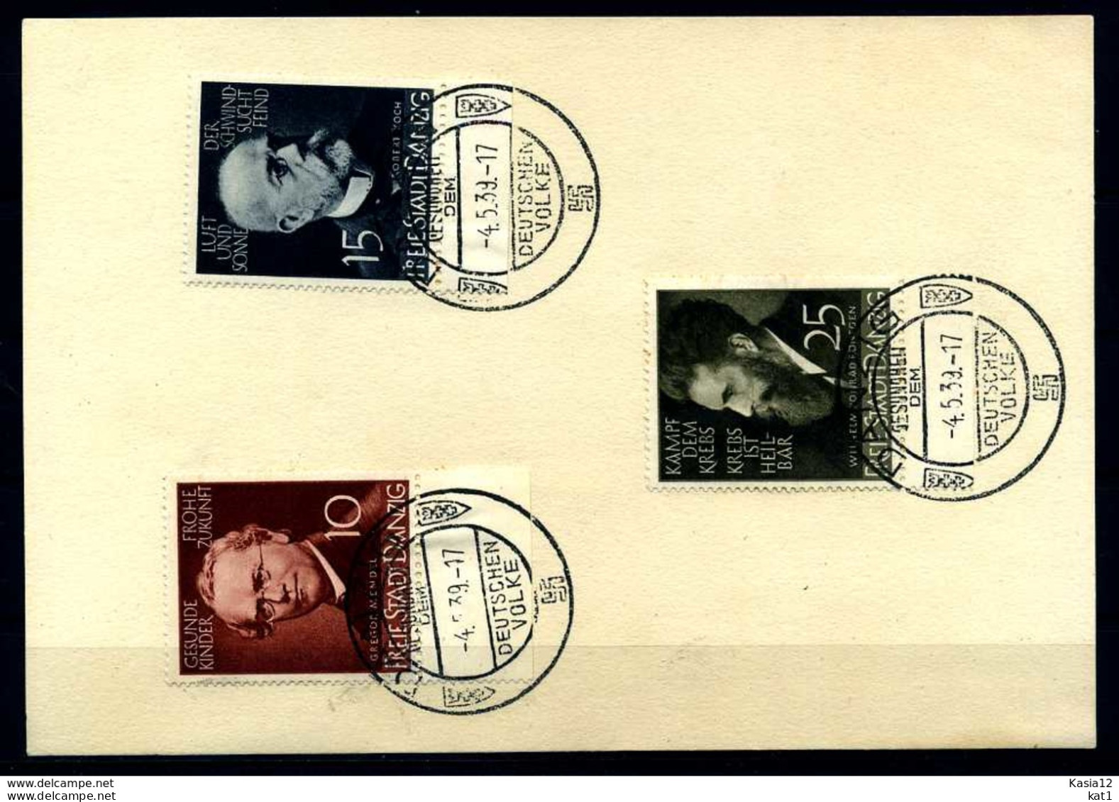 Z05760)Danzig 306/308 Auf Sonderblatt - Storia Postale