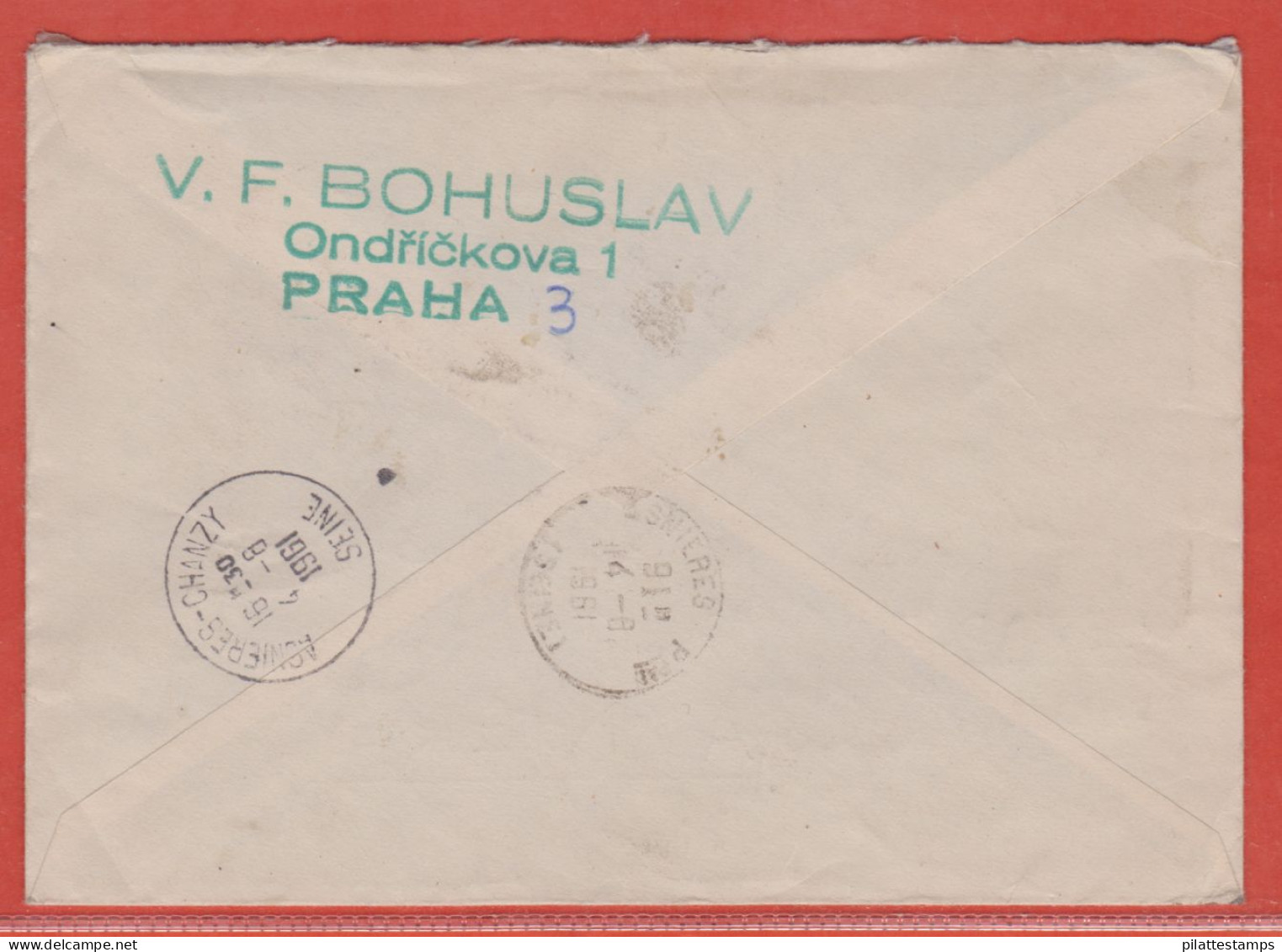 TCHECOSLOVAQUIE LETTRE RECOMMANDEE DE 1961 DE PRAGUE POUR ASNIERES FRANCE - Briefe U. Dokumente