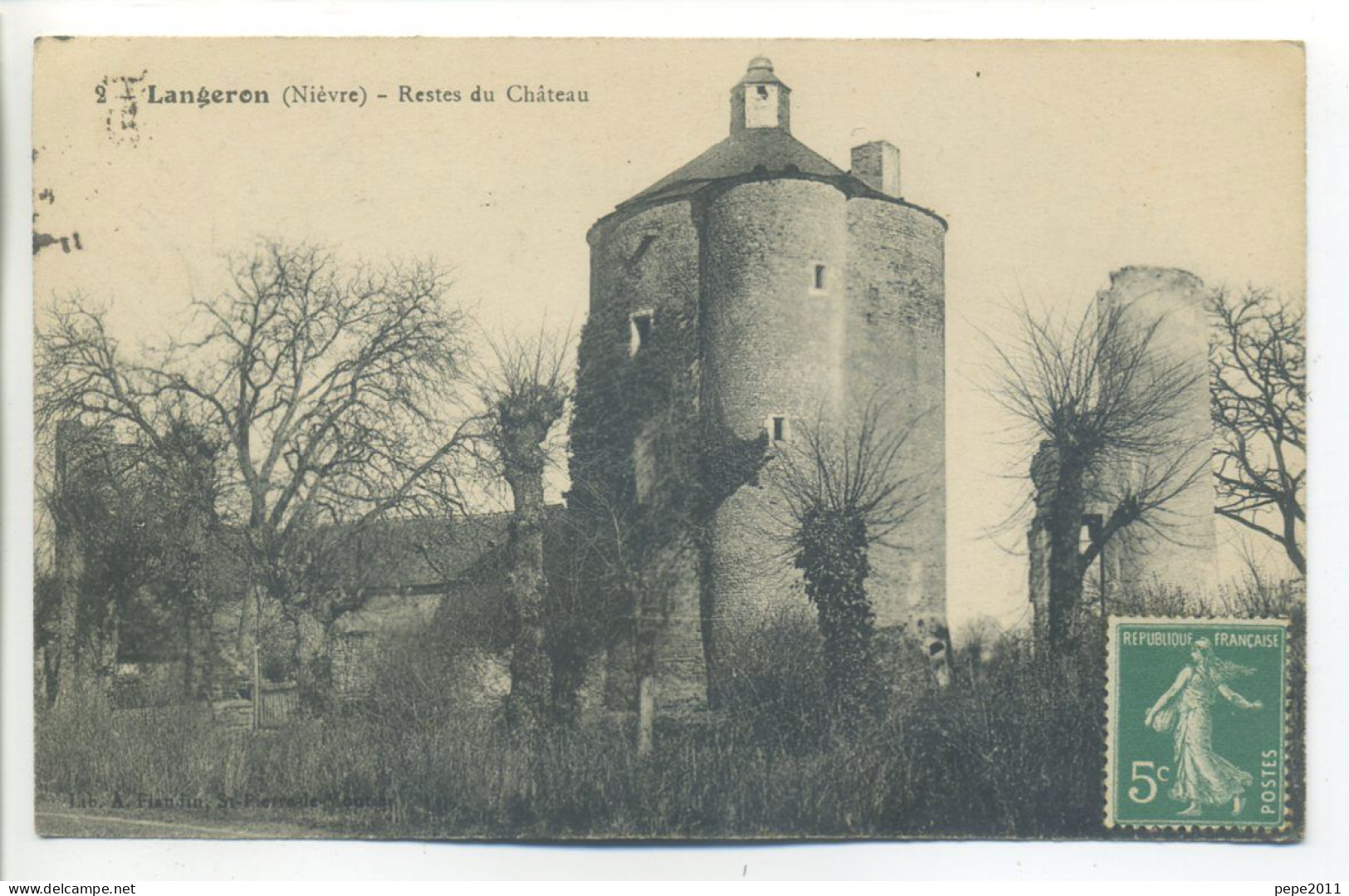 CPA 58 Nièvre LANGERON - Restes Du Château - Tour, Donjon - Saint Pierre Le Moutier