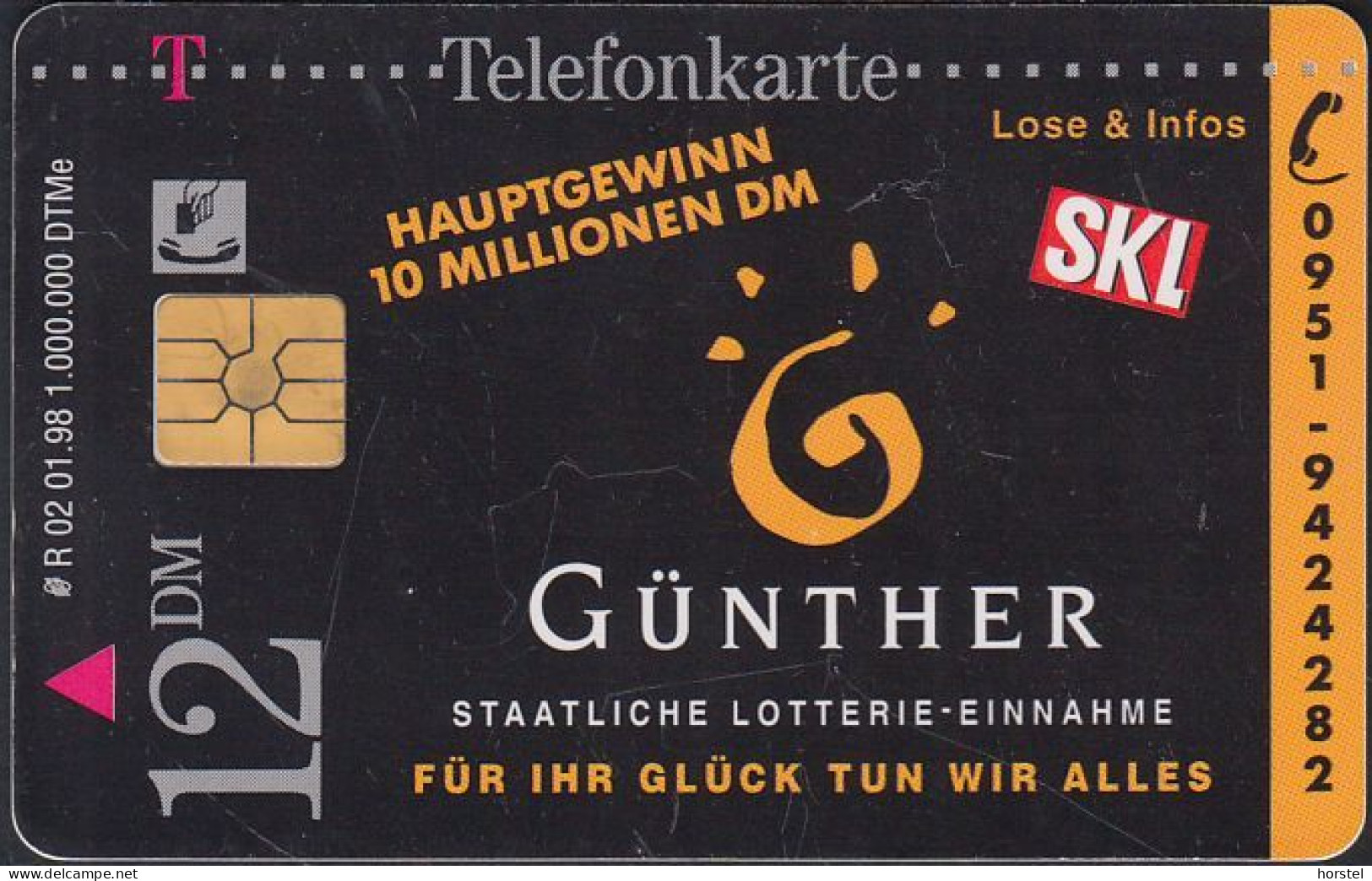GERMANY R02/98 - SKL - Günther Staatliche Lotterie - Auto - Renault Megane Cabrio - Modul 20 - R-Series: Regionale Schalterserie