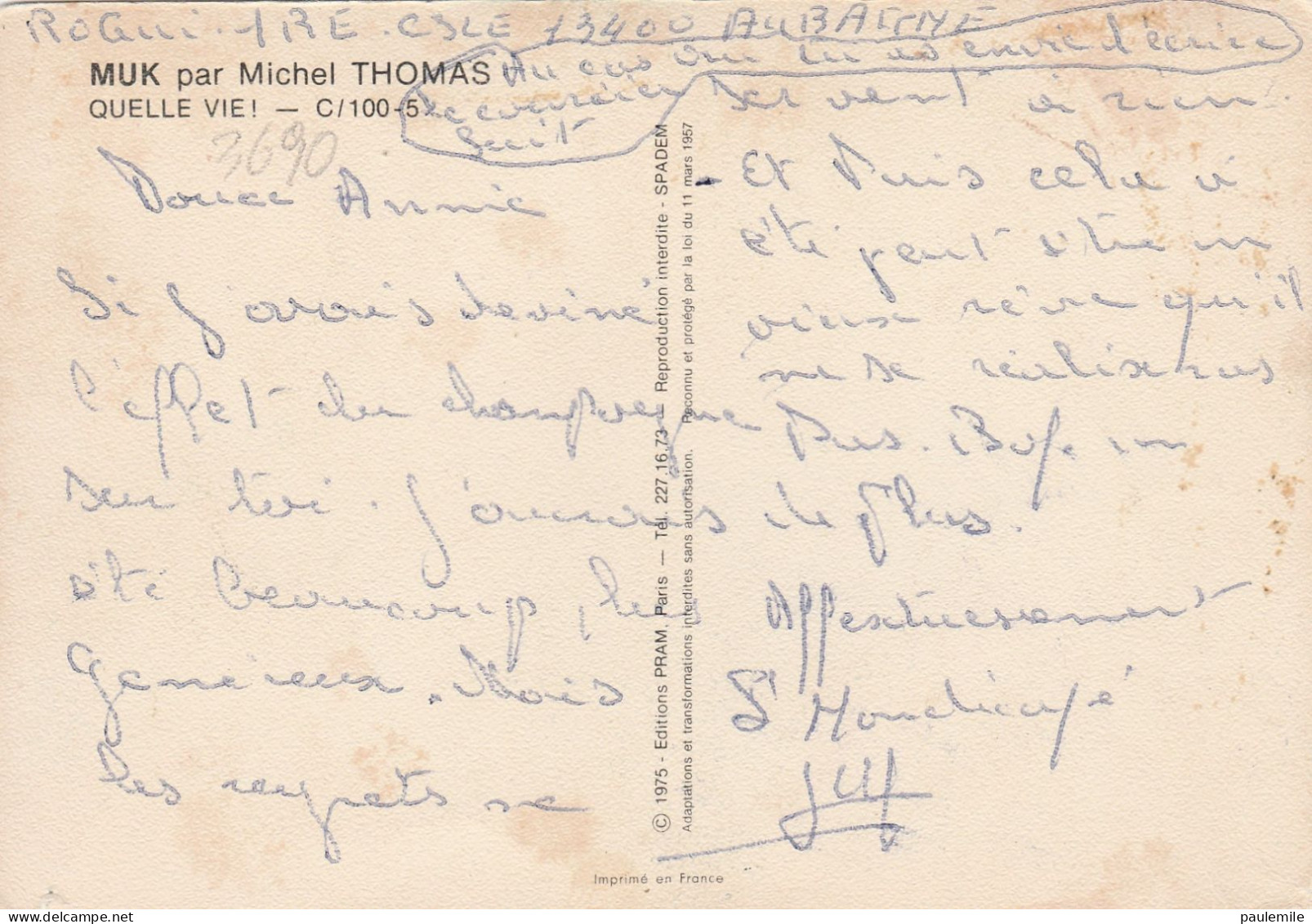 CARTE POSTALE    GAMINS PAR MICHEL THOMAS   QUELLE VIE   C/100 5 - Thomas