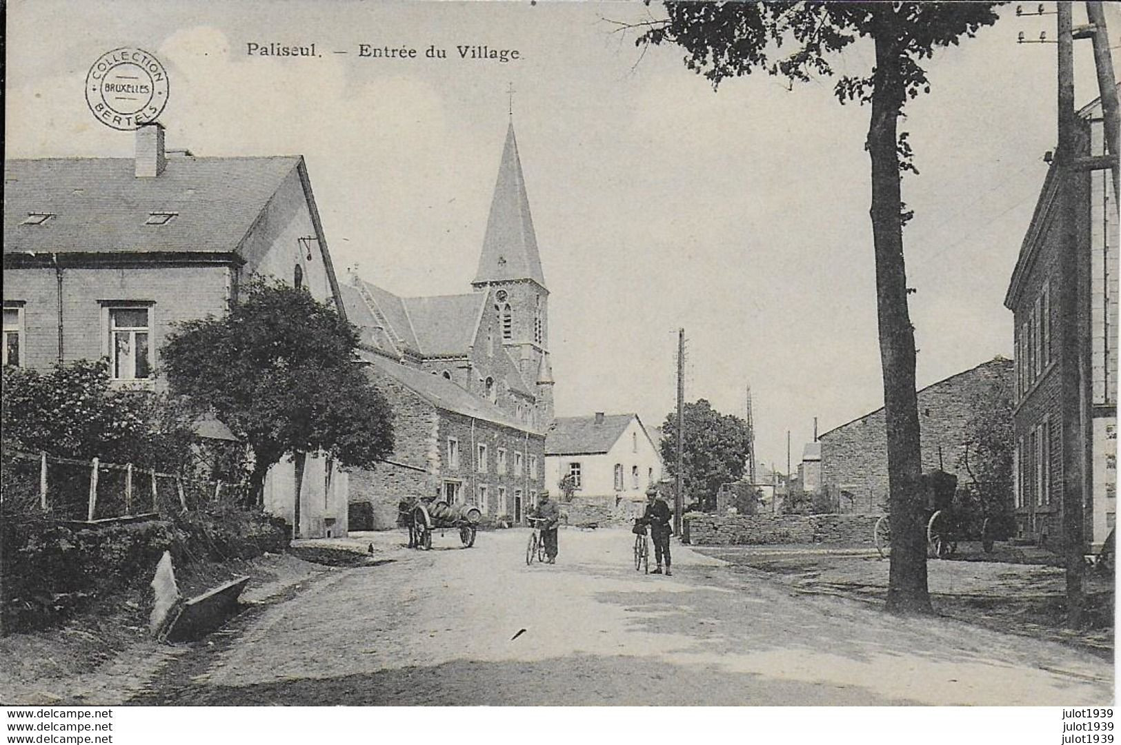 PALISEUL ..-- Entrée Du Village . Charrette De BRASSERIE . à Gauche , SORCIERE ! . 1905 Vers MONS . Voir Verso . - Paliseul