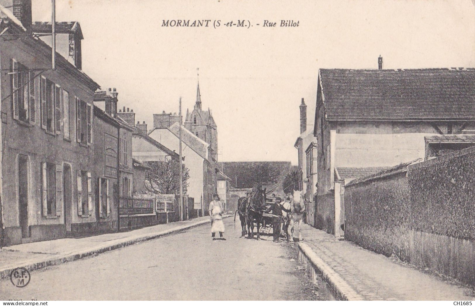 MORMANT (77) Rue Billot . Attelage De Chevaux - Mormant