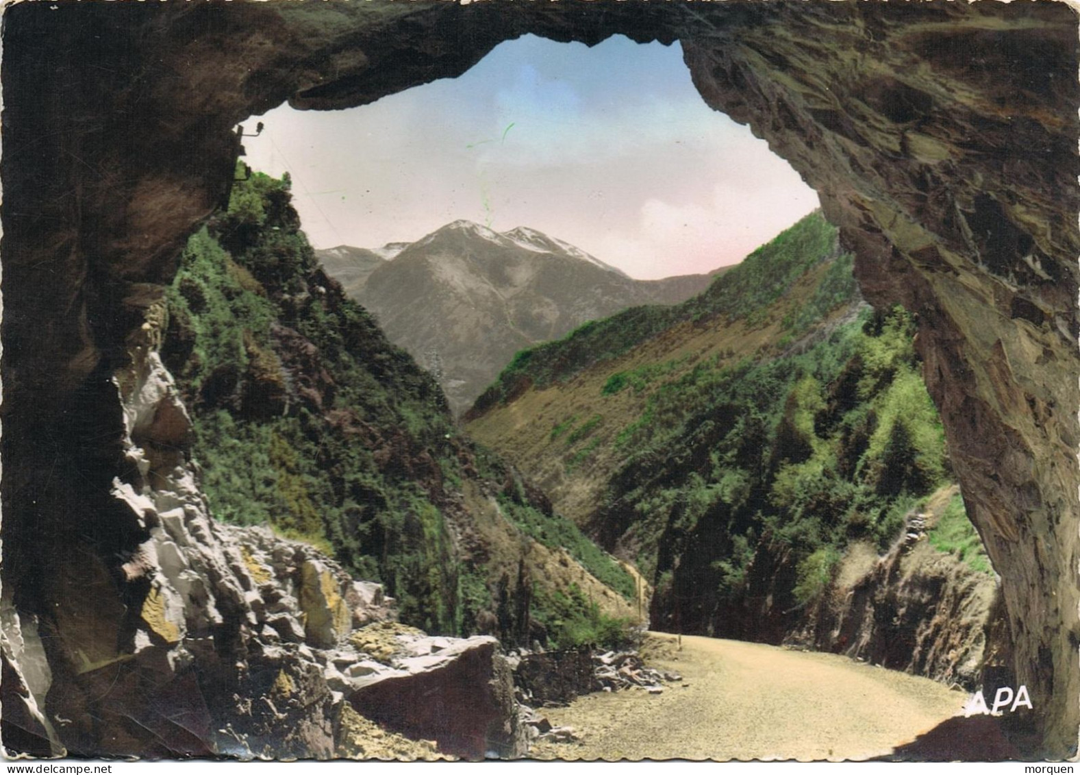 52926. Postal ANDORRA La VIEJA (Andorra Española) 1956. Vista De La Massana, Salida Tunel - Briefe U. Dokumente