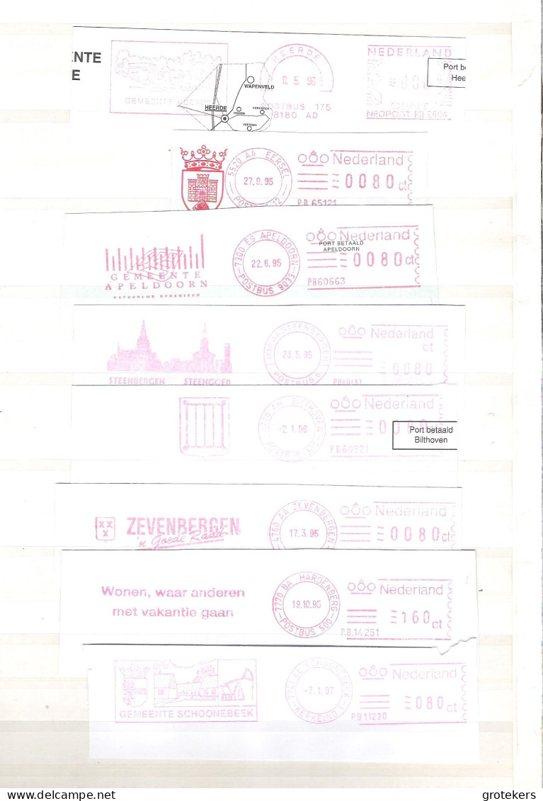 NEDERLAND 40 X Roodfrankering / Meterstamp Vnl Gemeenten - Macchine Per Obliterare (EMA)