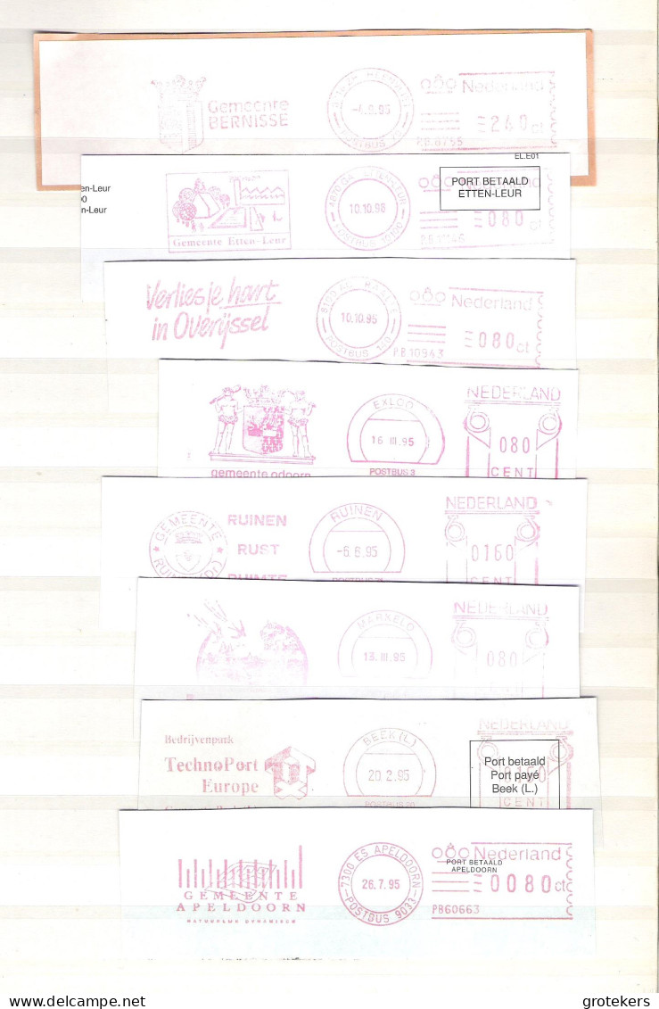 NEDERLAND 40 X Roodfrankering / Meterstamp Vnl Gemeenten - Frankeermachines (EMA)