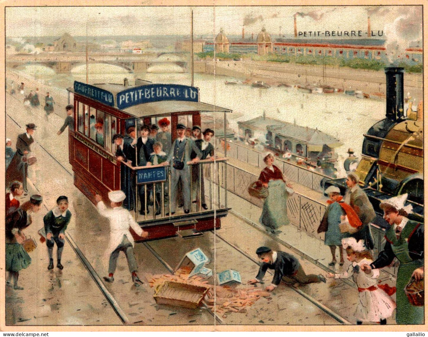 CHROMO DOUBLE LU CALENDRIER 1905 TRAMWAY - Lu