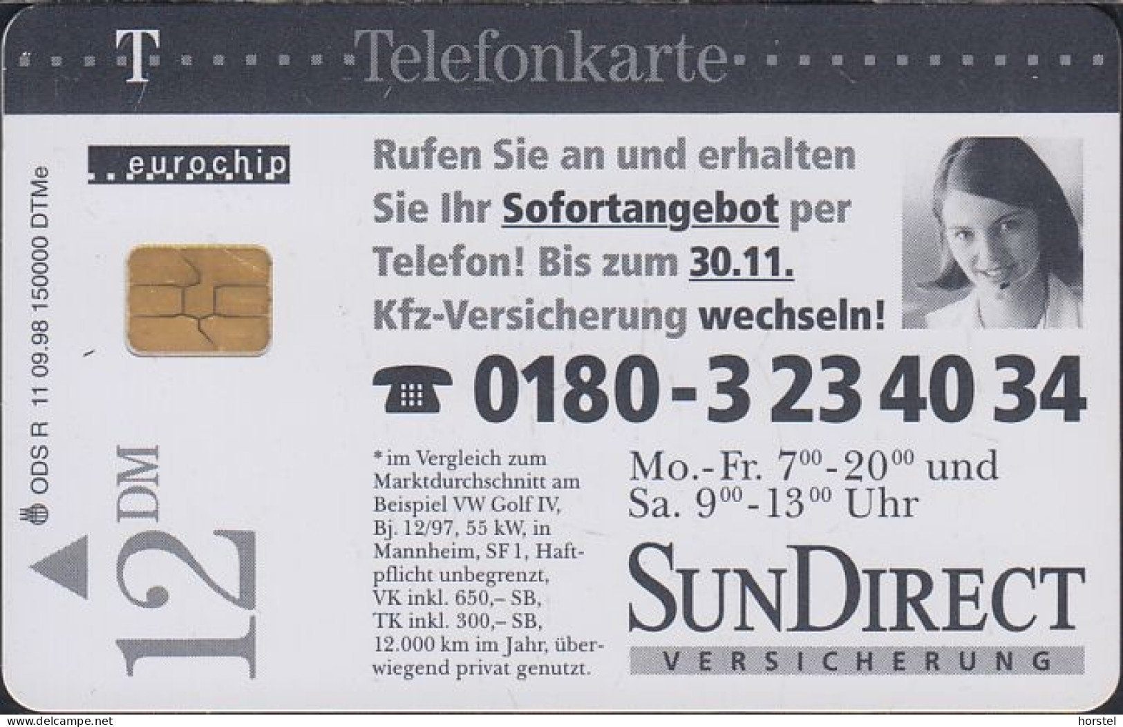 GERMANY R11/98 Versicherung - SunDirect - Mädchen - Modul 33F - R-Reeksen : Regionaal