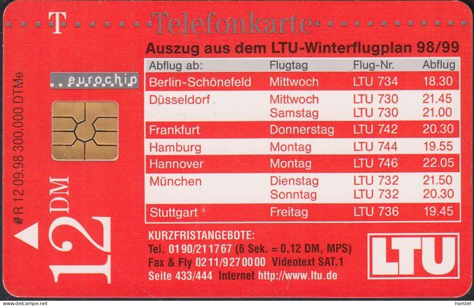 GERMANY R12/98 LTU - Strand - Taucher - Modul 25 - R-Series : Régionales