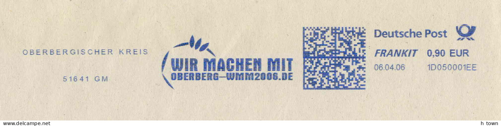 223  Coupe Du Monde 2006 Allemagne: Ema Oberberg (Cologne) - Meter Stamp For The FIFA Football World Cup, Germany - 2006 – Allemagne