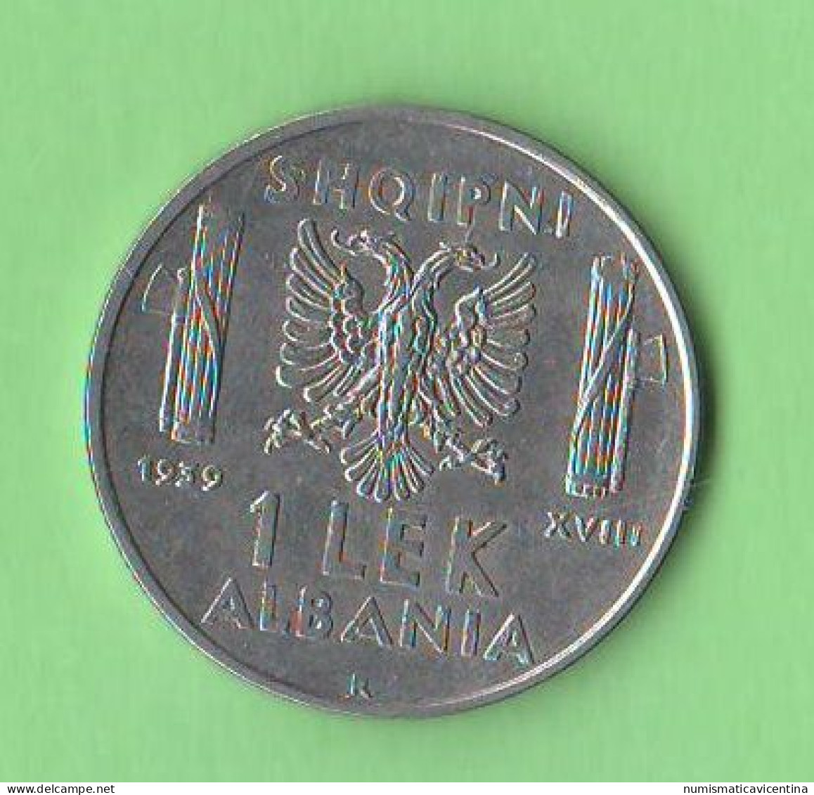 Albania 1 Lek 1939 Albanie Italian Occupation Stell Coin Shqipëria - Albanien