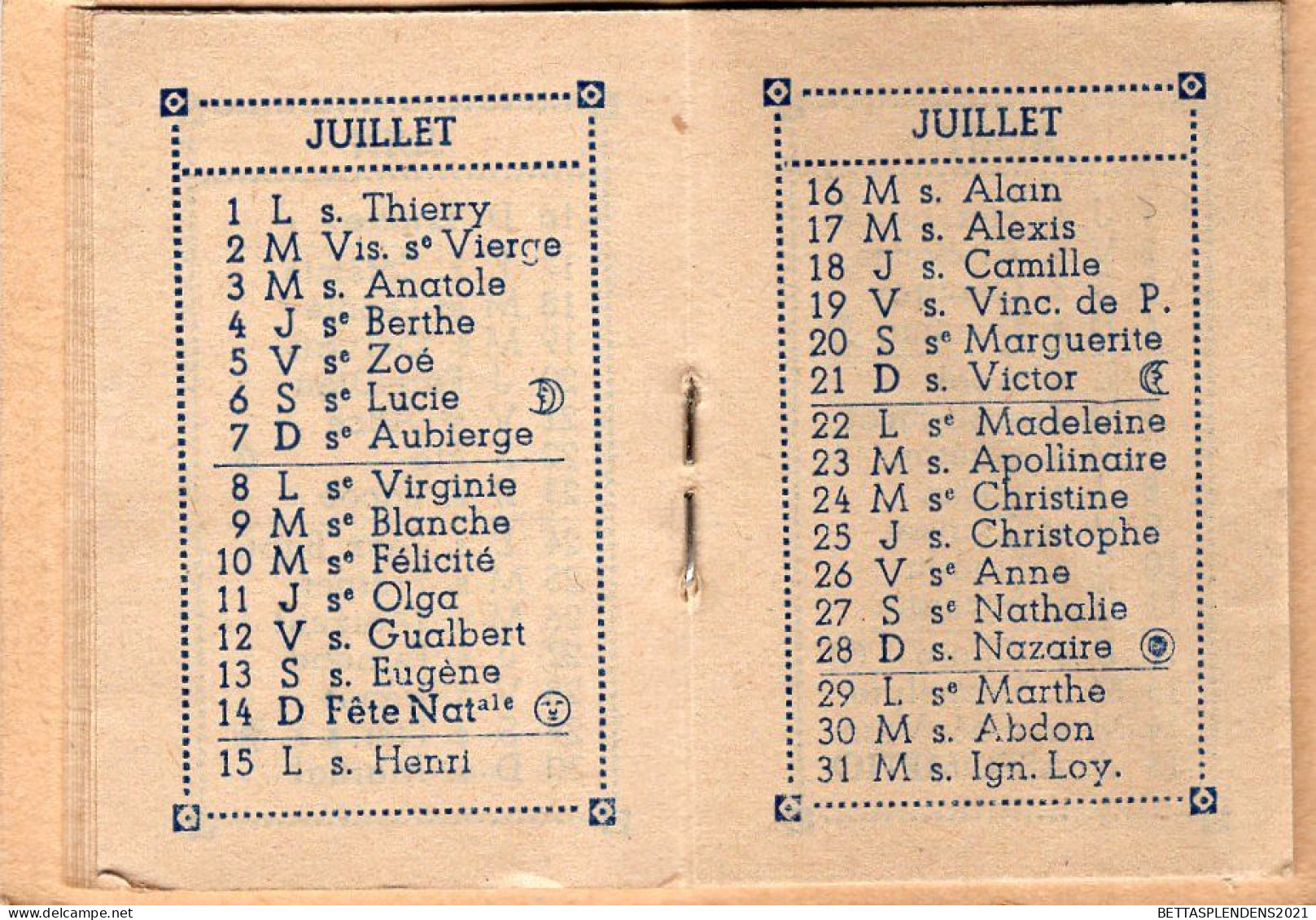 Calendrier 1946 - Petit Almanach - Petit Format : 1901-20