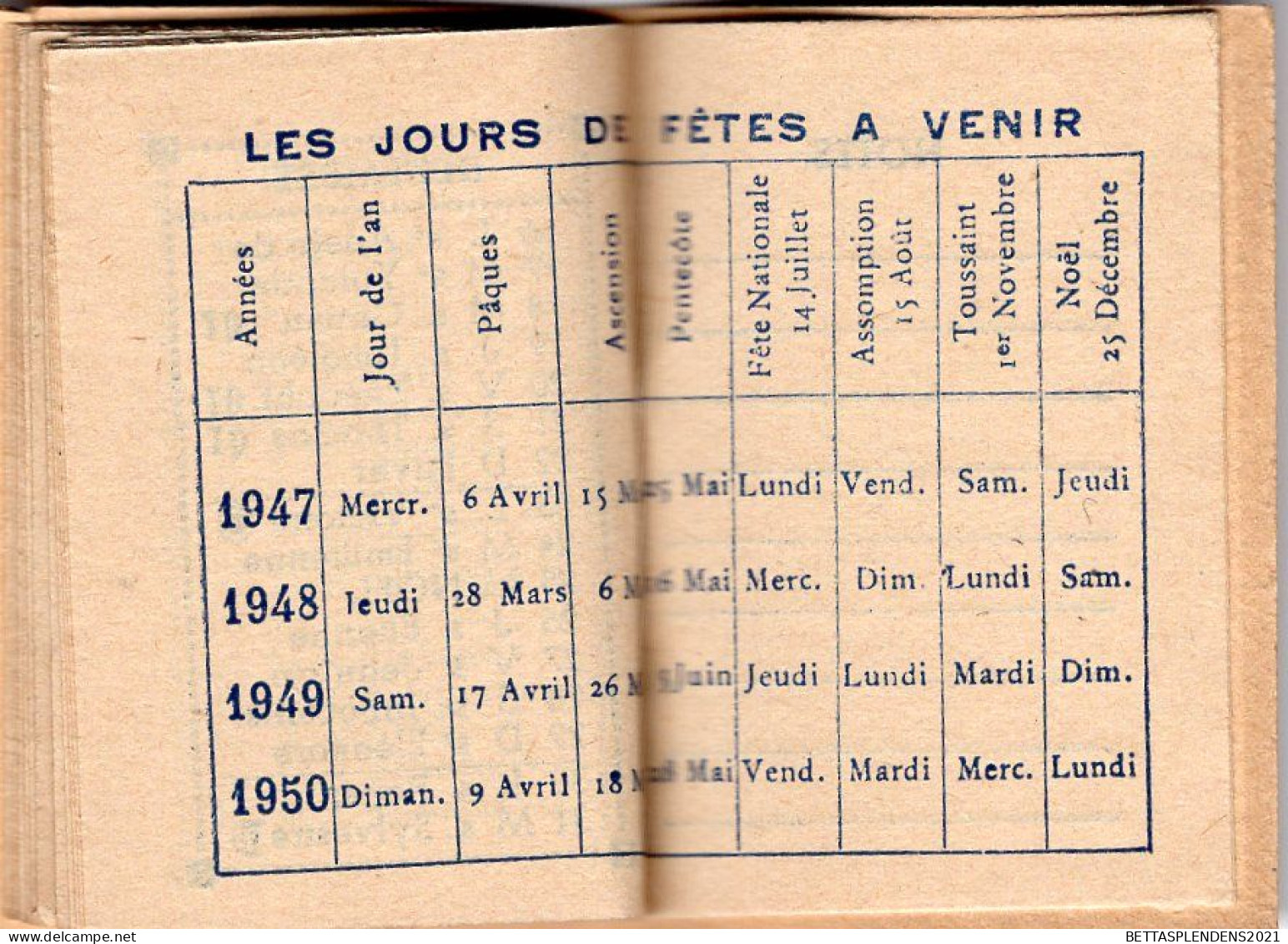 Calendrier 1946 - Petit Almanach - Petit Format : 1901-20