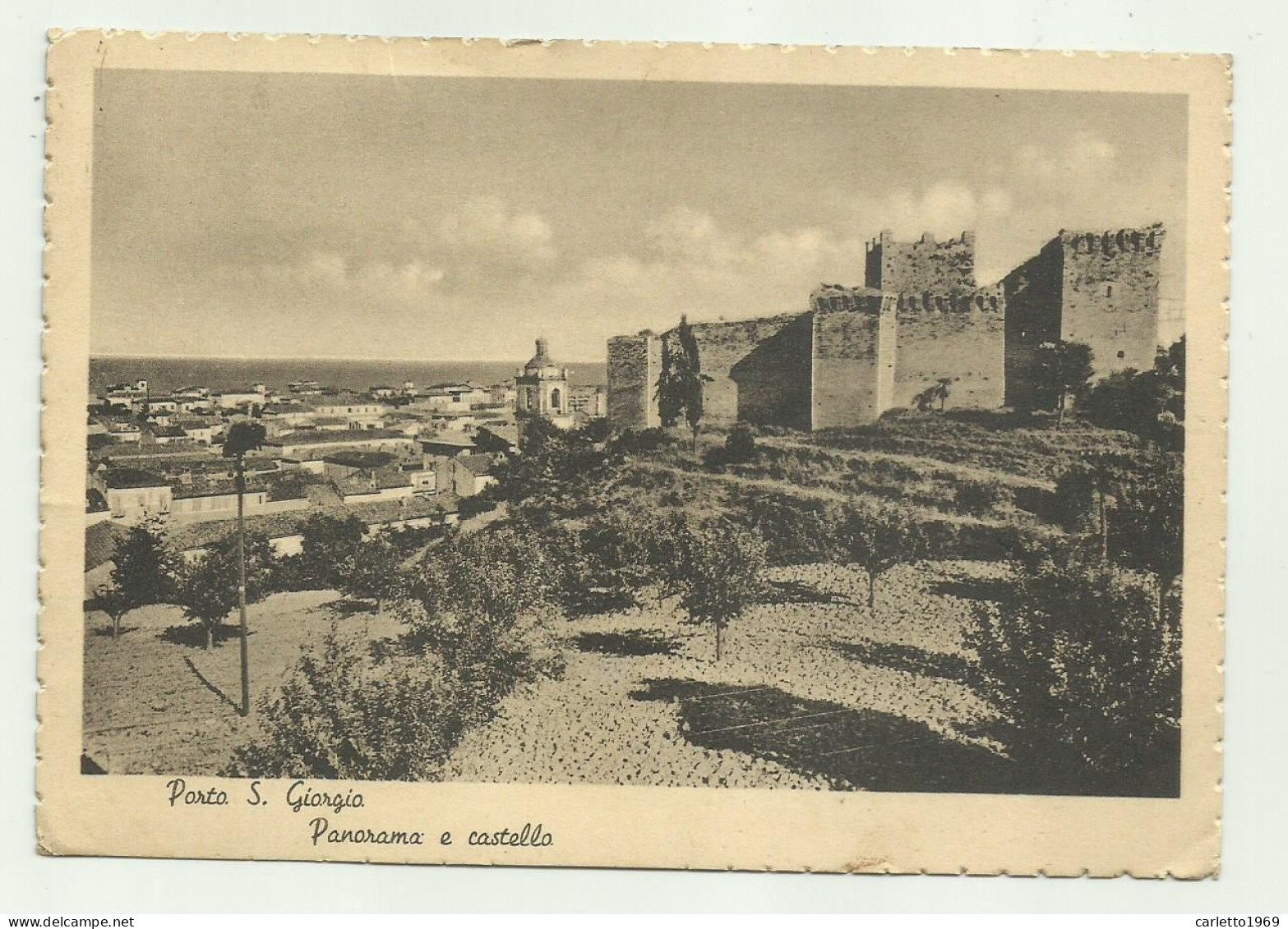 PORTO S.GIORGIO  - PANORAMA E CASTELLO - VIAGGIATA FG   - Fermo