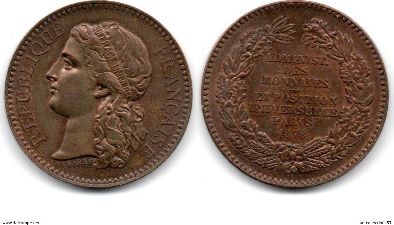 MA 29054  / Médaille 1878 Exposition Universelle Paris SPL - Sonstige & Ohne Zuordnung