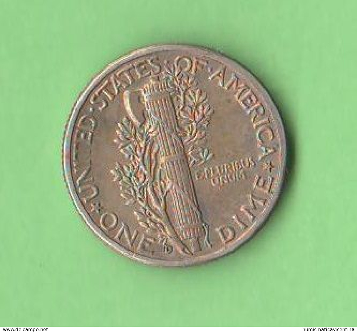 America 1 Dime 1943 D Silver Coin Mercury USA - 1916-1945: Mercury
