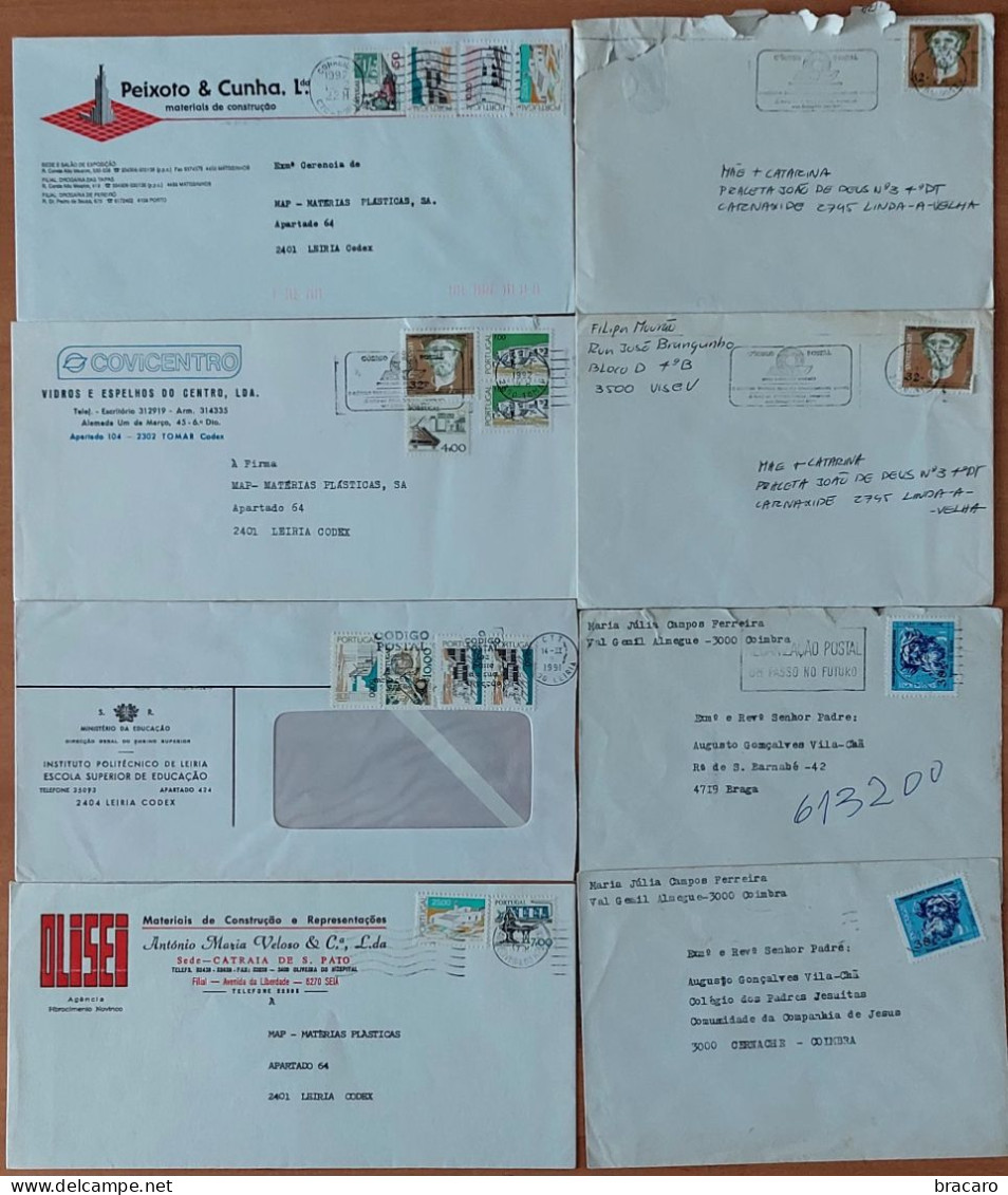 Portugal - Lote De 8 Cartas / Cover - Com Flâmulas / Streamer - Briefe U. Dokumente