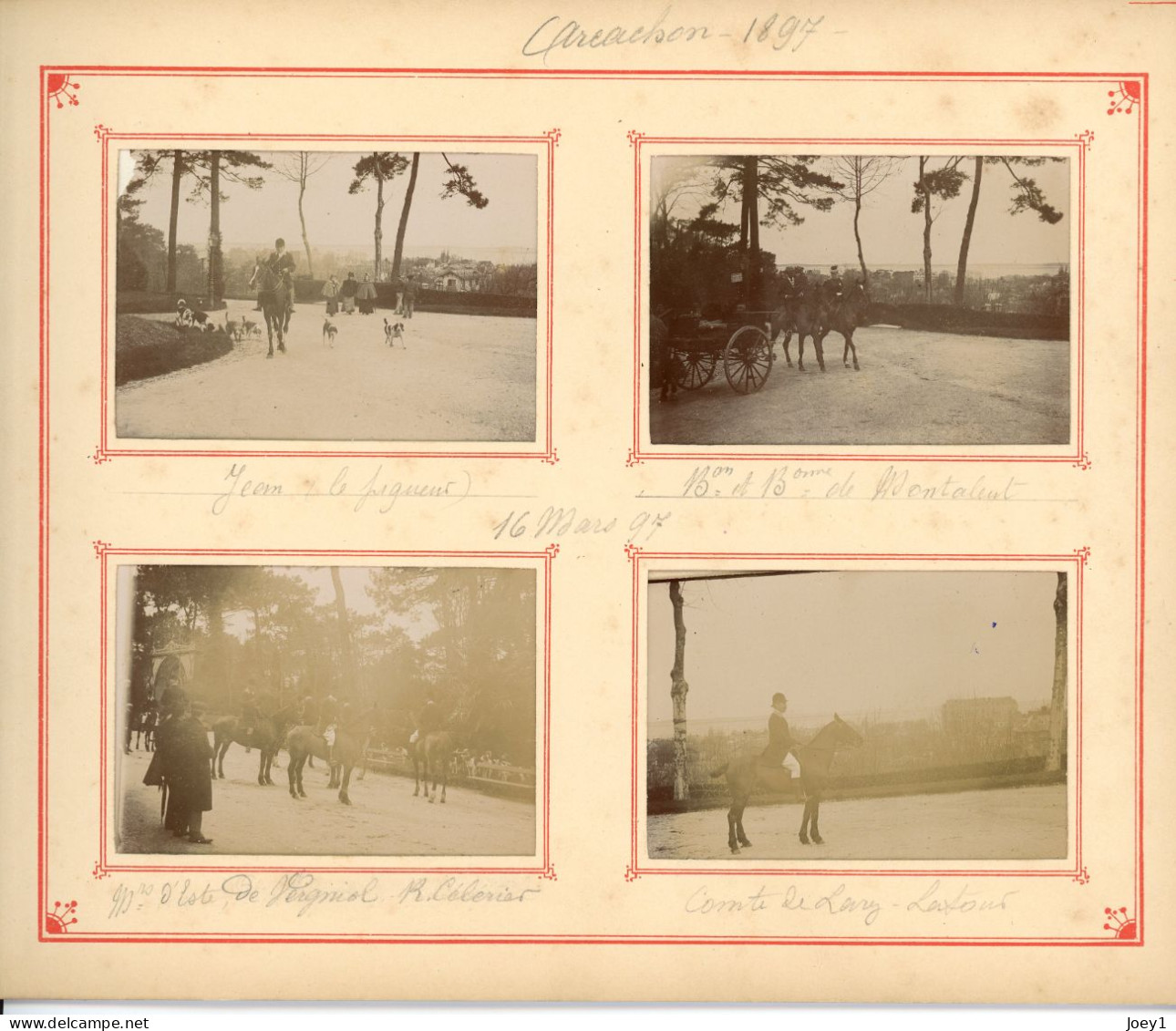 24 Photos D Album Arcachon 1897 Personnes Identifiées - Alben & Sammlungen