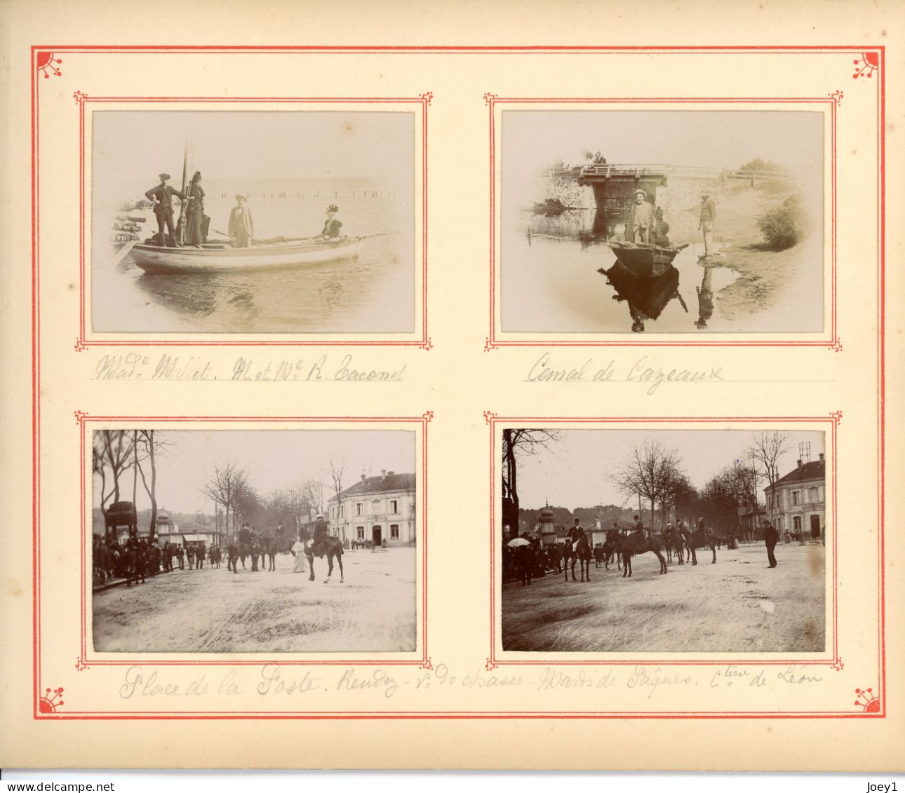24 Photos D Album Arcachon 1897 Personnes Identifiées - Alben & Sammlungen