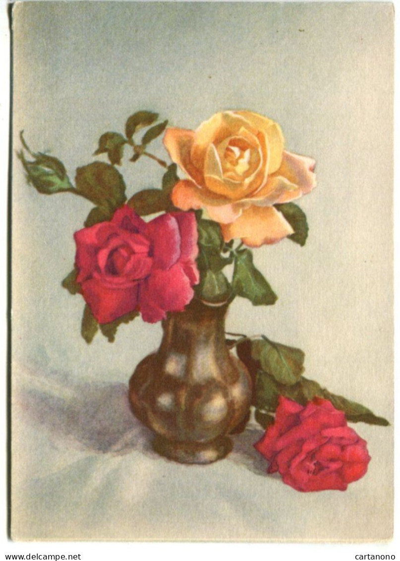 URSS - Entier Postal 1956 - Fleurs Roses En Vase - 1950-59