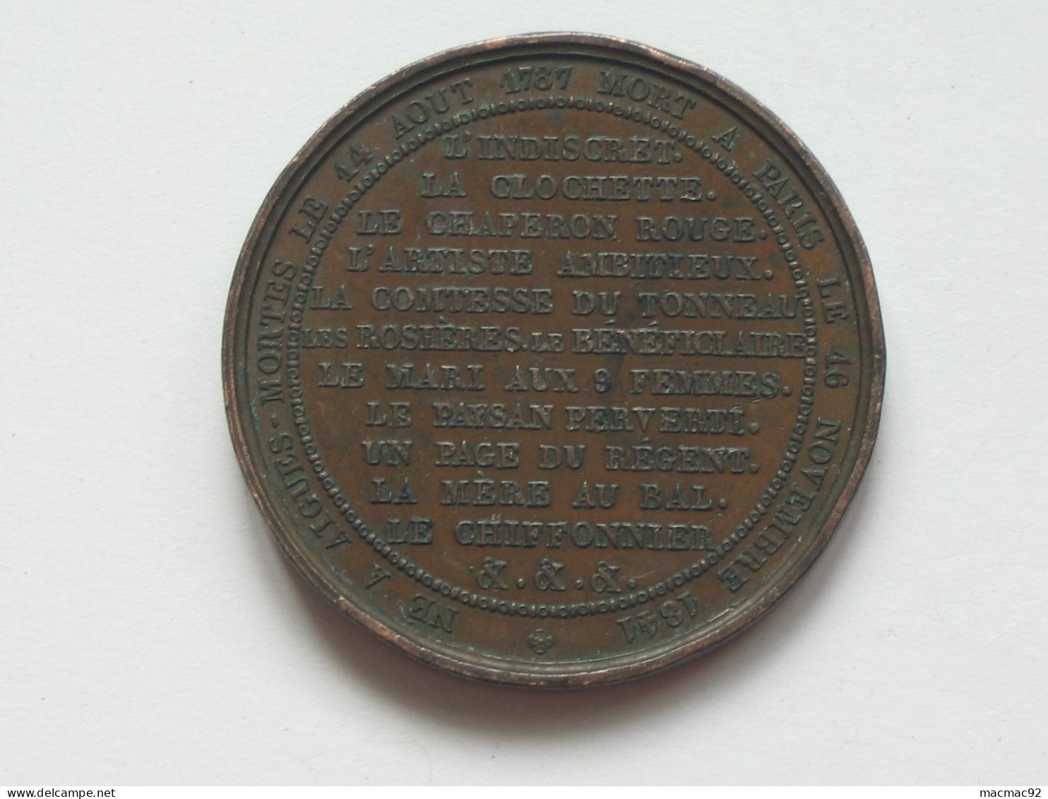 Médaille Mte. EMMANUEL THEAULON Né à Aigues Le 14 Aout  1787  **** EN ACHAT IMMEDIAT **** - Monarquía / Nobleza