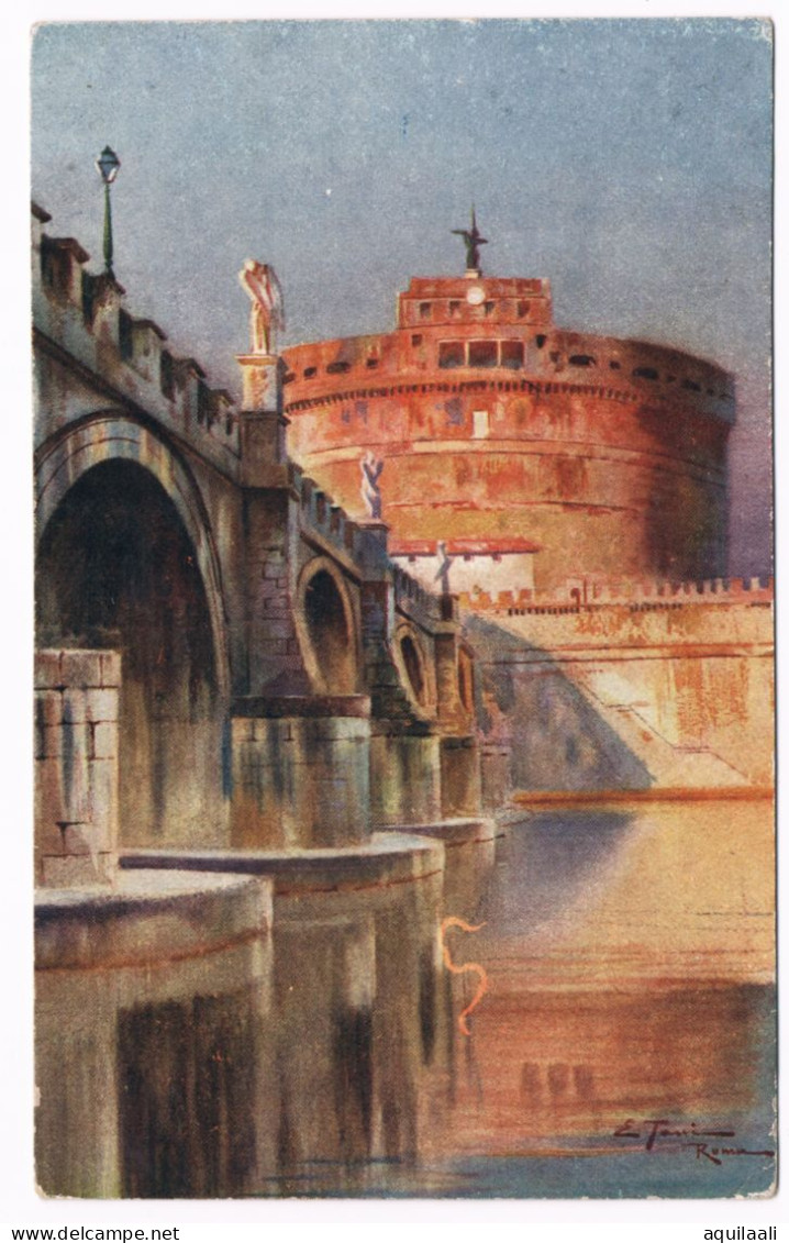 Roma 1917, Ponte E Castello S. Angelo. Cartolina Illustrata A Colori Nuova. - Castel Sant'Angelo