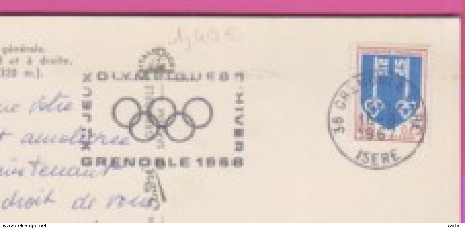 D38 - LA TRONCHE - VUE GÉNÉRALE - LES HÔPITAUX - AU FOND ET À DROITE LE SAINT EYNARD - Verso Cachet 1968 Jeux Olympiques - La Tronche