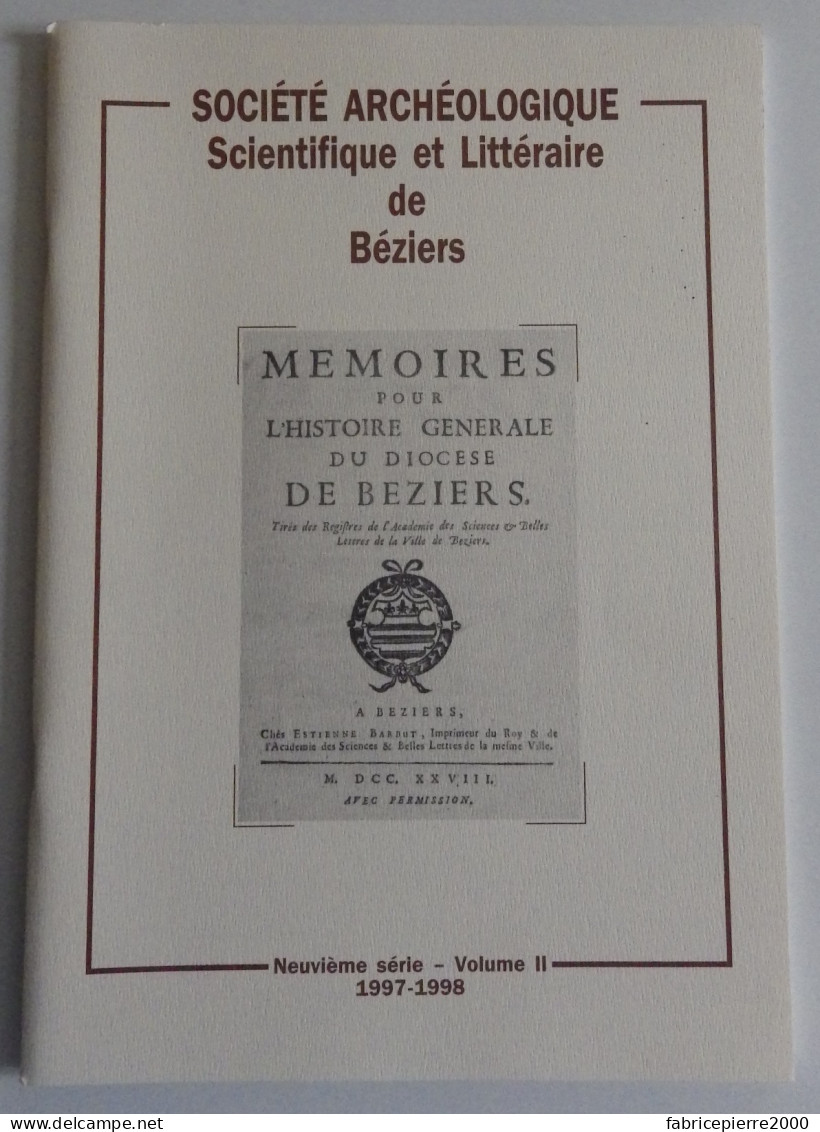 Société Archéologique Scientifique Et Littéraire De Béziers 1997-1998 EXCELLENT ETAT Hérault Vailhan Saint-Pons - Languedoc-Roussillon