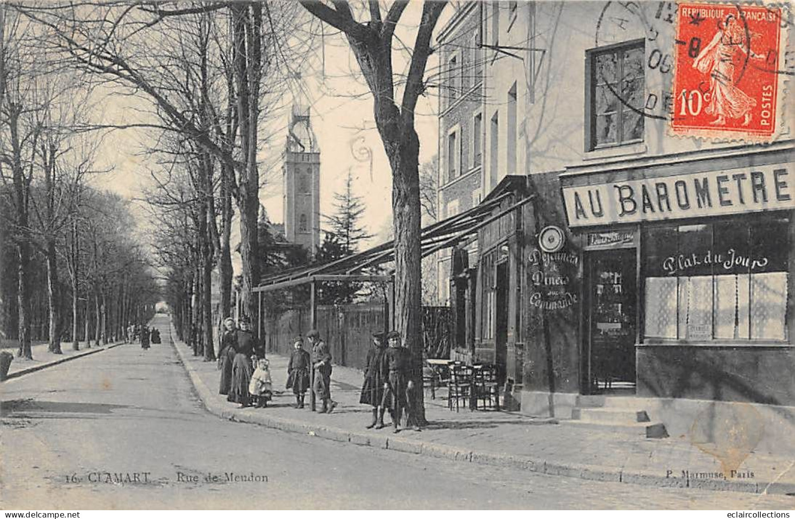 Clamart         92          Rue De Meudon . Restaurant : Au Baromètre      N° 16    (voir Scan) - Clamart