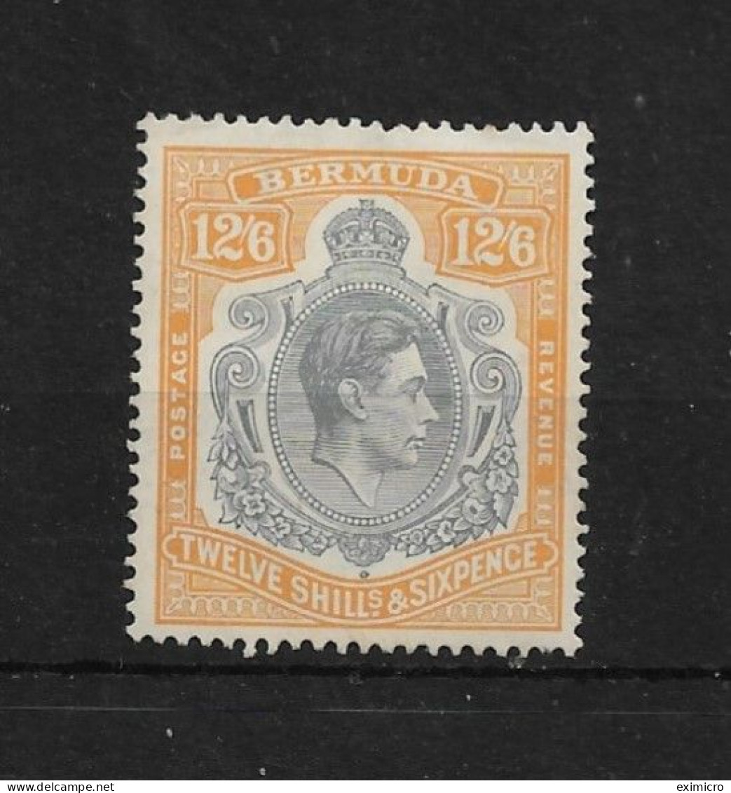 BERMUDA 1940 12s 6d GREY AND PALE ORANGE SG 120d MOUNTED MINT Cat £110 - Bermuda