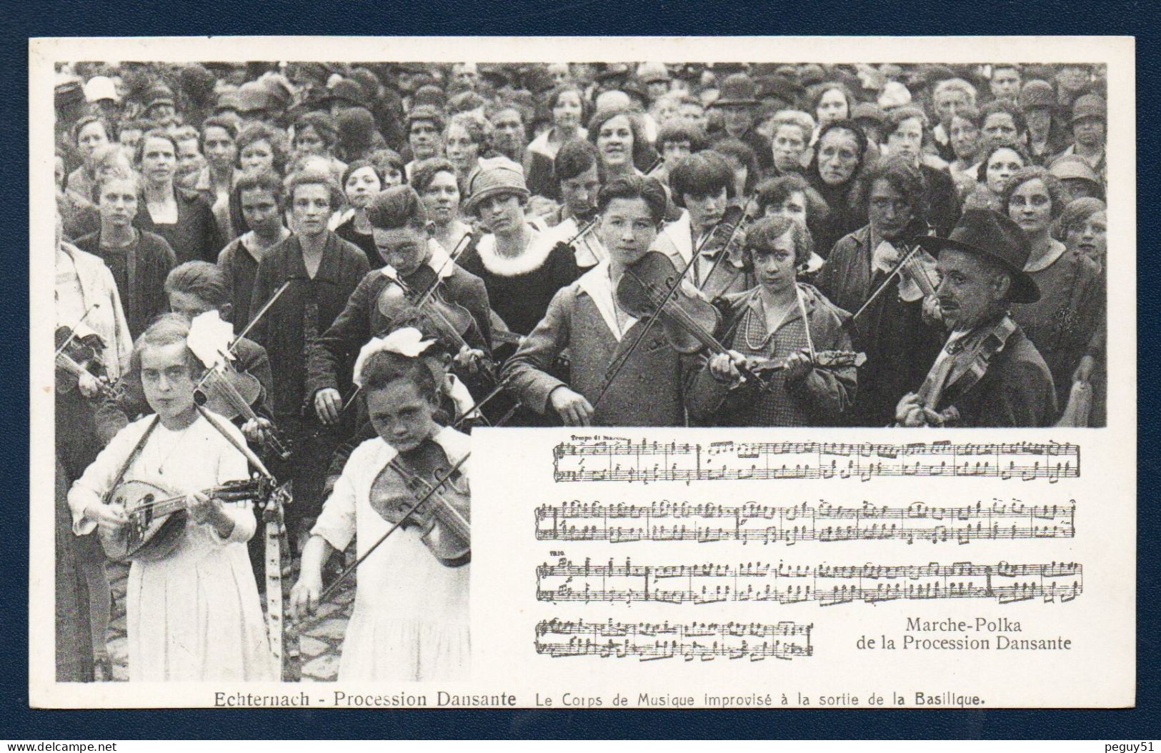 Luxembourg. Echternach. Procession Dansante. Le Corps De Musique à La Sortie De La Basilique. Marche-Polka - Echternach