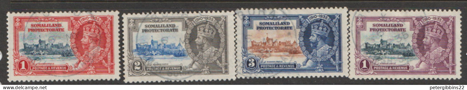 Somaliland :Protectorate  1935  SG 86-9 Silver Jubilee   Fine Used - Somaliland (Herrschaft ...-1959)