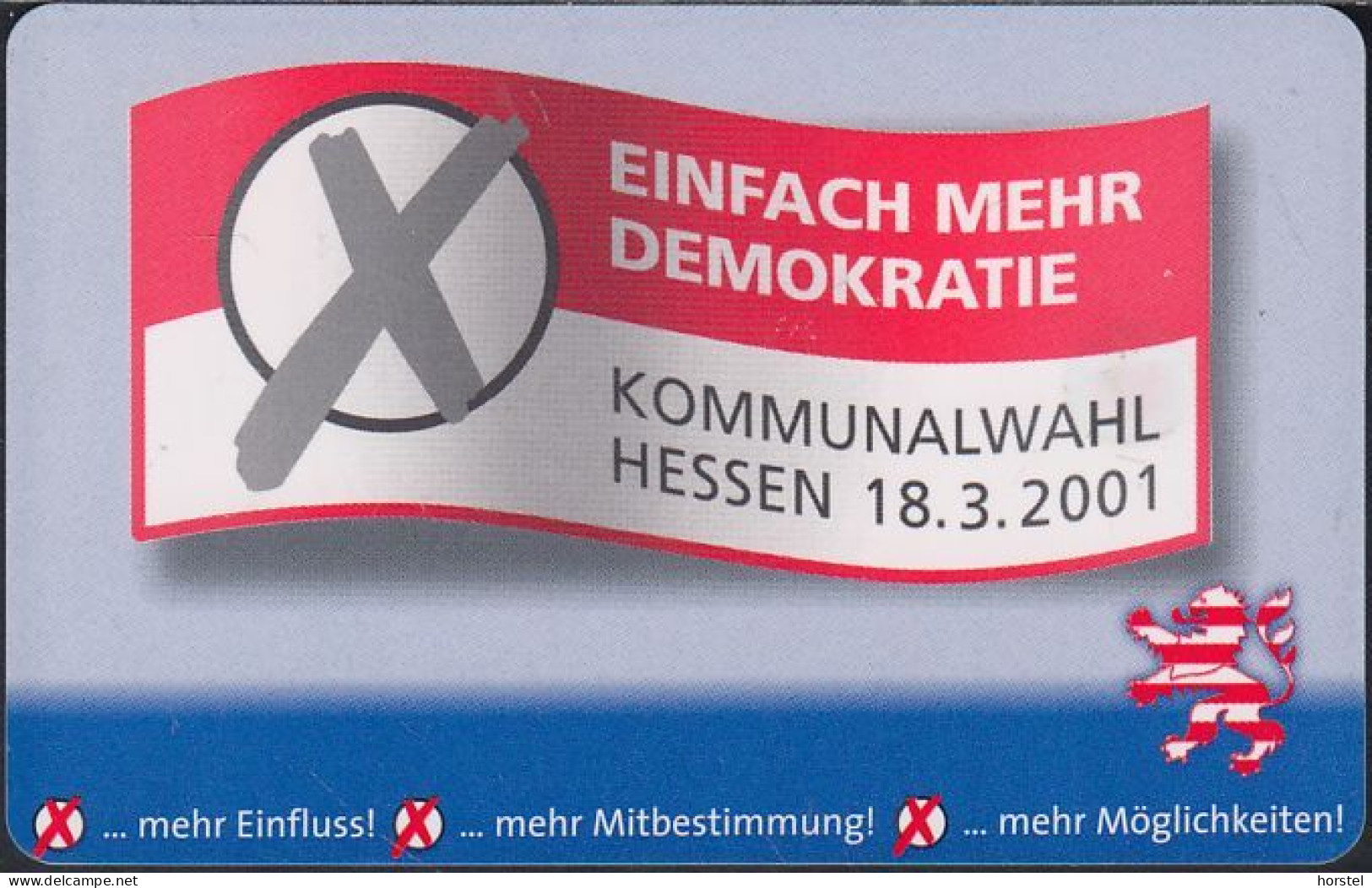 GERMANY R03/00 Hessen - Kommunalwahl 2001  DD: 3012 - R-Series: Regionale Schalterserie