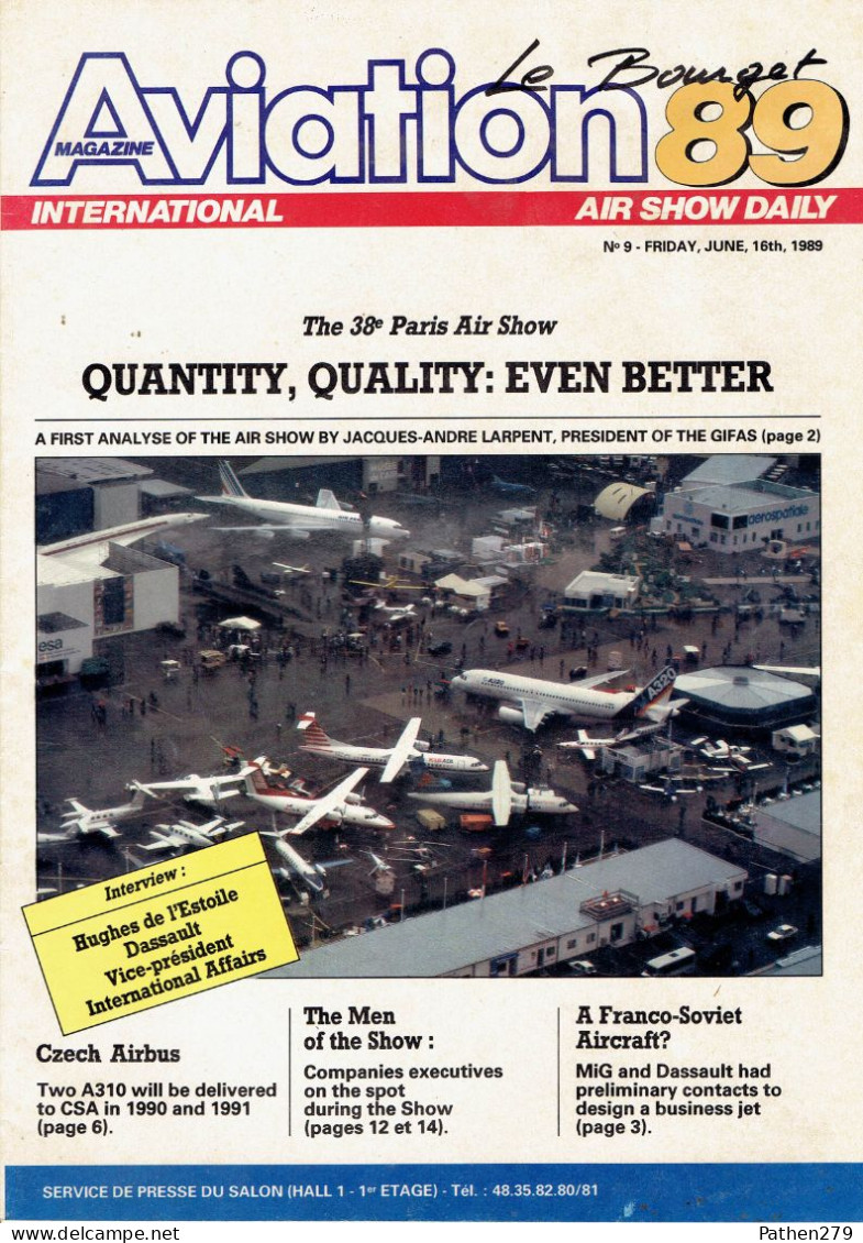 Revue Aviation Magazine International Le Bourget 1989 - 16 Juin 1989 En Anglais - Aviation